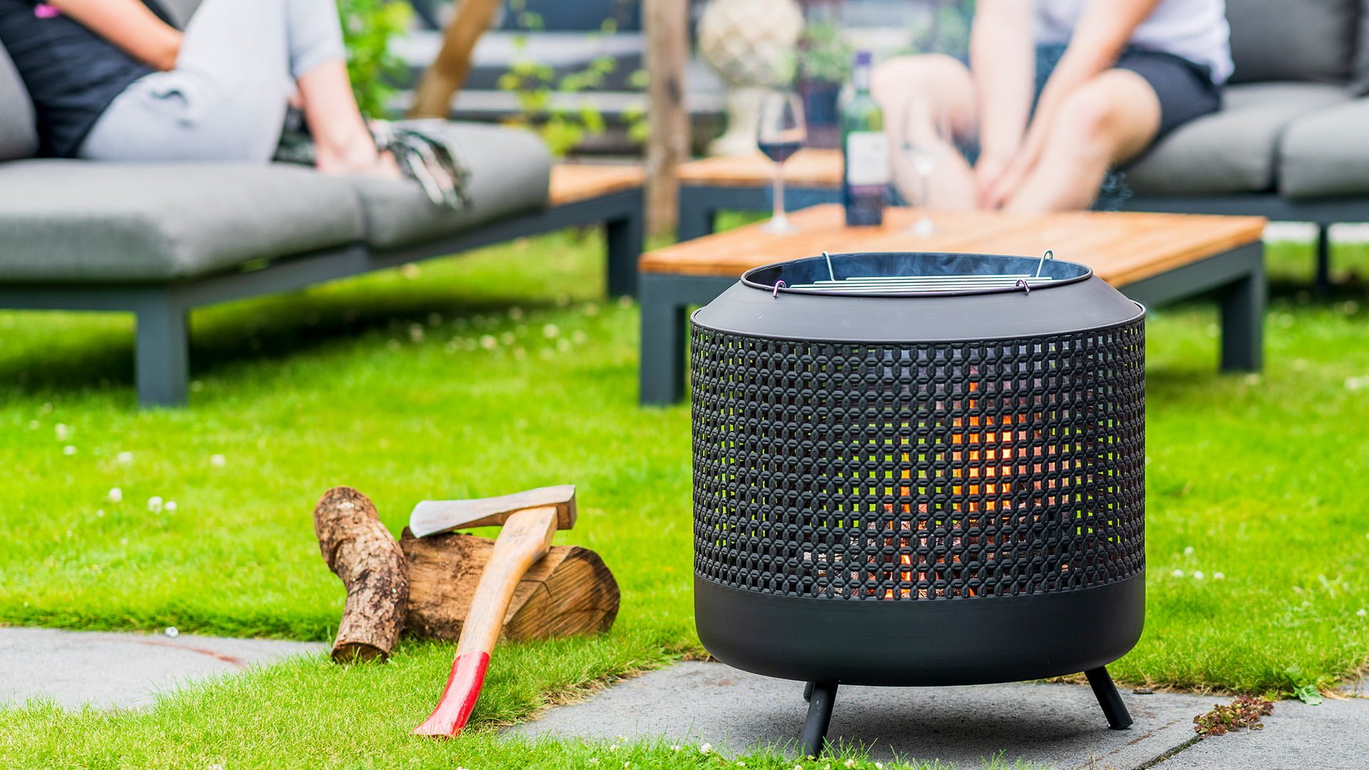 Midland\u0020Vuurschaal\u0020met\u0020grillrooster\u0020met\u0020BBQ\u0020grill\u0020Zwart\u0020Fireplace\u0020Staal\u0020Diameter\u002050cm