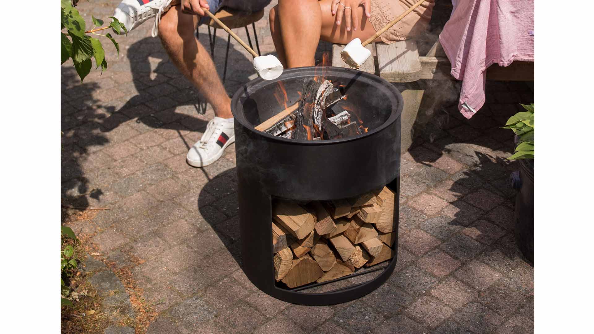 Milshire\u0020Vuurton\u0020Zwart\u0020Fireplace\u0020Stevig\u0020staal\u0020Diameter\u002045cm\u0020Terrasverwarming\u0020Sfeerhaard