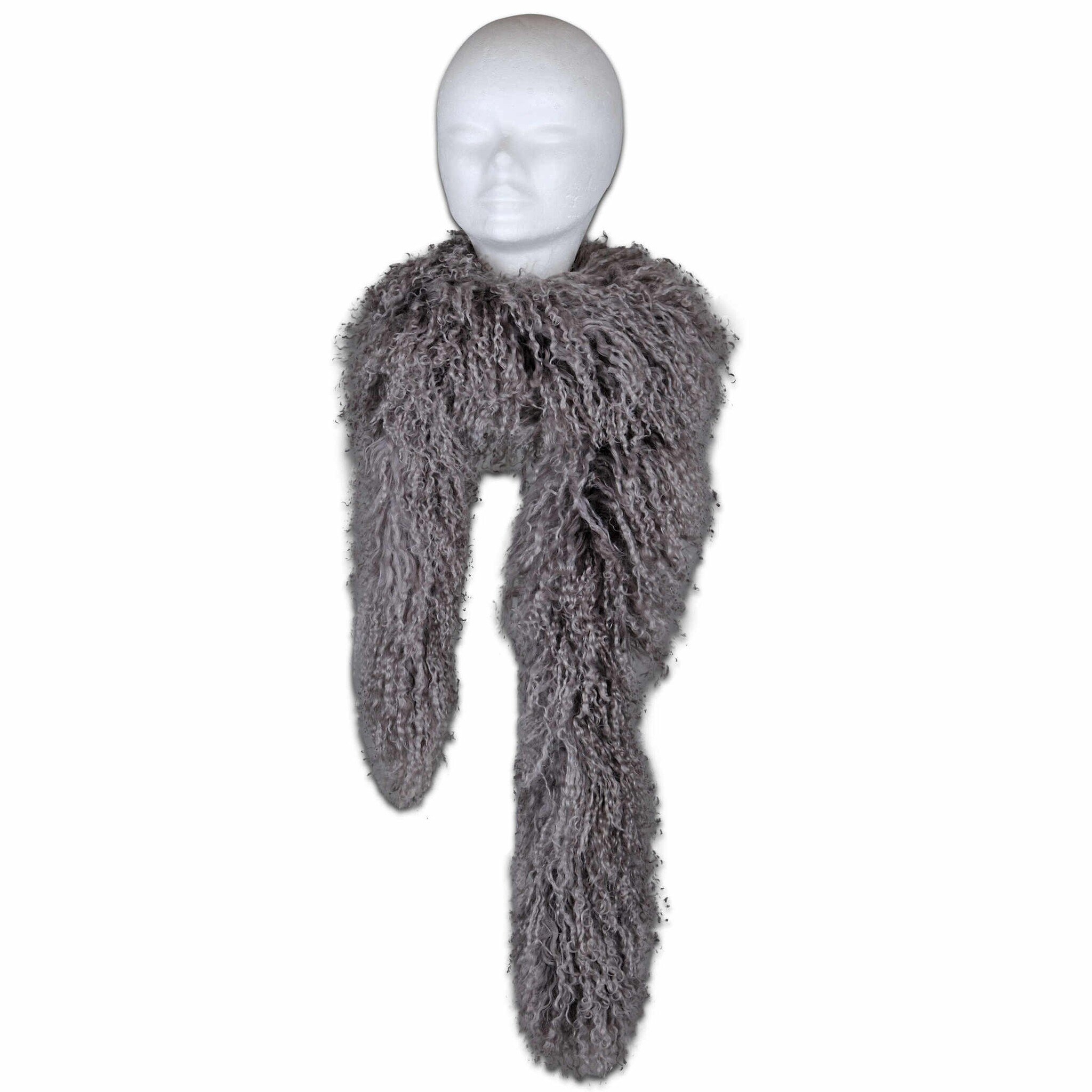 Tibetaanse\u0020Schapenvacht\u0020Sjaal\u0020Taupe\u0020\u002D\u0020180cm