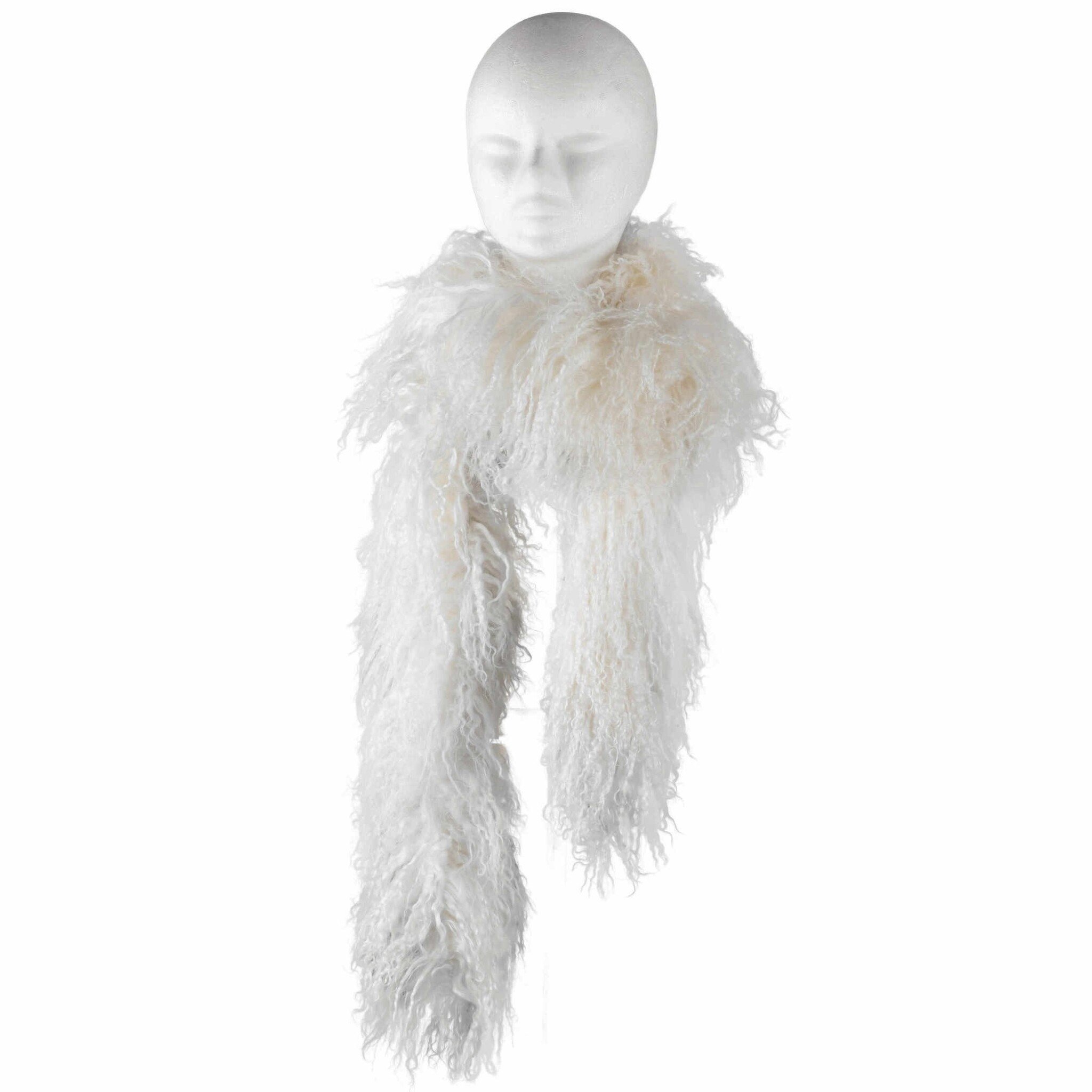 Tibetaanse\u0020Schapenvacht\u0020Sjaal\u0020Wit\u0020\u002D\u0020180cm
