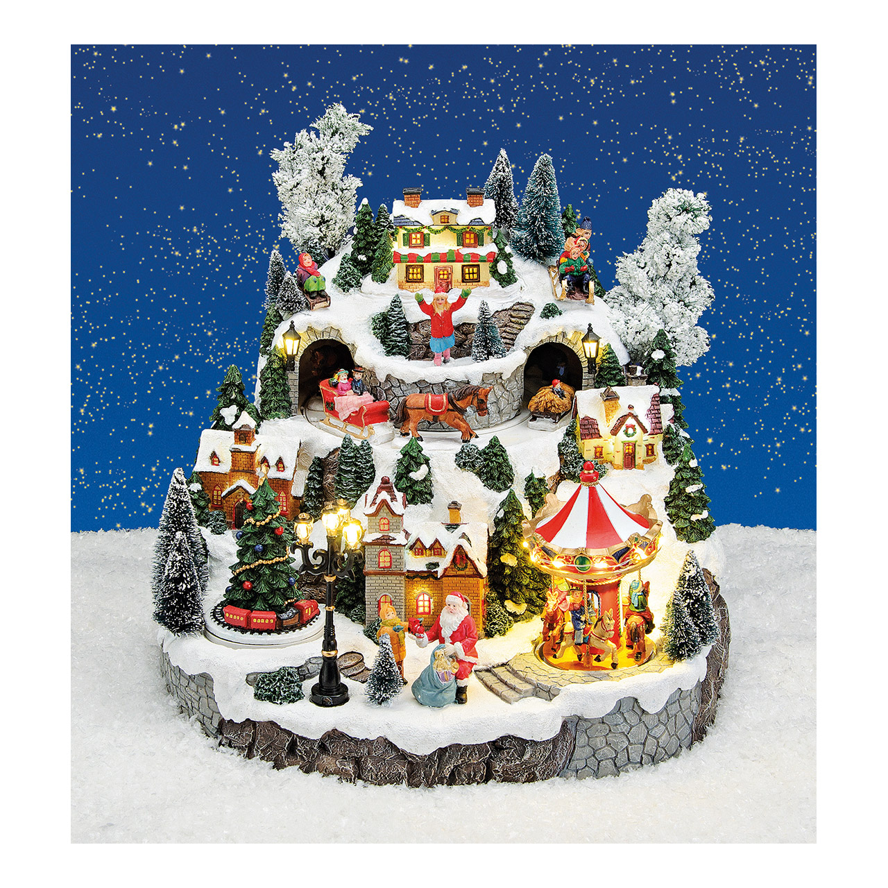 Wintersc\u00E8ne\u0020met\u0020licht,\u0020muziek,\u0020bewegende\u0020Sint\u002DNicolaaskoets,\u0020boom,\u0020carrousel,\u0020van\u0020poly,\u002033x33x32cm