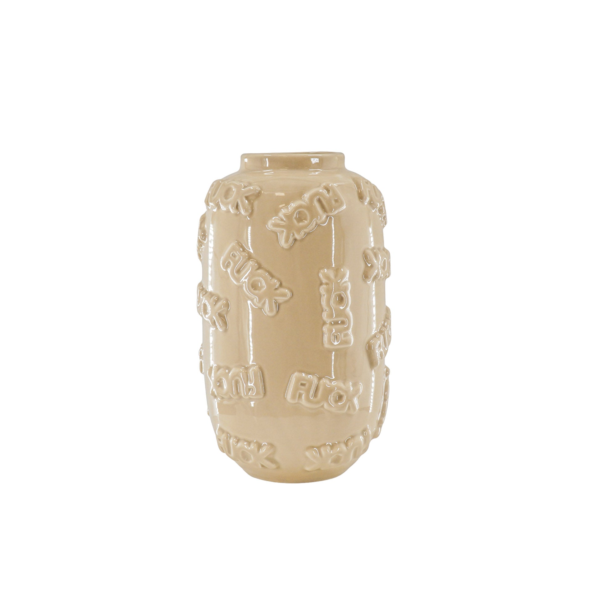 Vaas\u0020\u002D\u0020\u0027FUCK\u0027\u0020\u002D\u0020Keramiek\u0020\u002D\u0020Beige\u0020\u002D\u002017x17x27cm