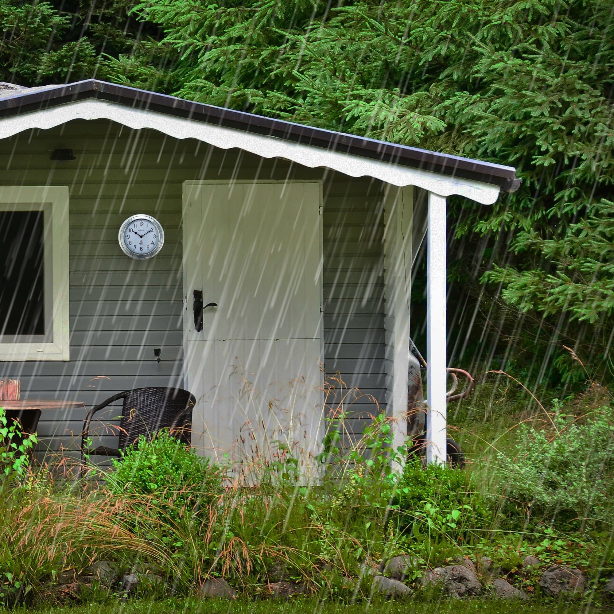 Weerbestendige\u0020buitenwandklok\u0020\u002D\u002022\u0020cm\u0020\u002D\u0020metaal\u0020\u002D\u0020gegalvaniseerd\u0020\u002D\u0020klaproos