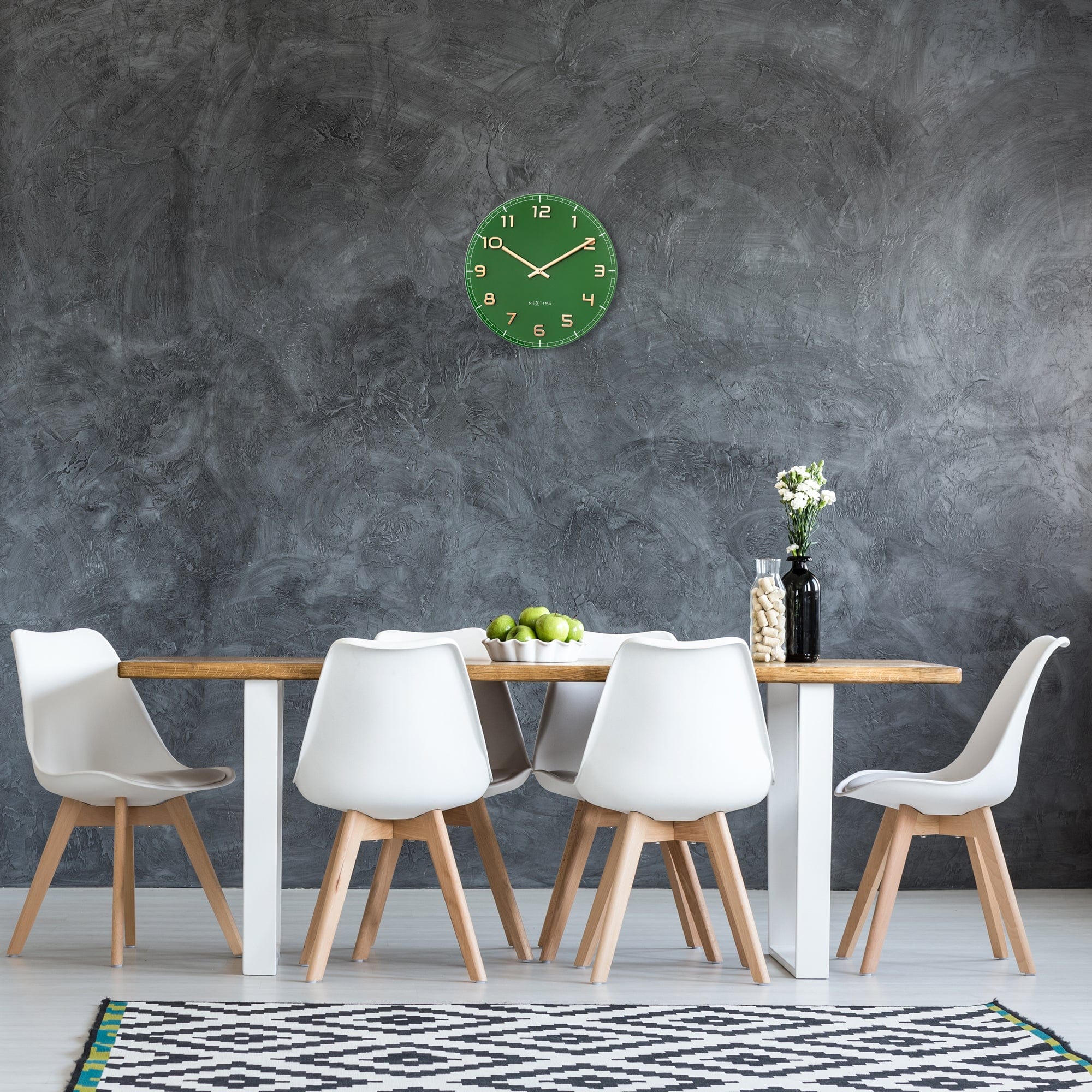 Wandklok\u002040\u0020cm\u0020\u002D\u0020Geruisloos\u0020\u002D\u0020Groen\u0020\u002D\u0020Glas\u002FAluminium\u0020\u002D\u0020\u0022Classy\u0020Medium\u0022