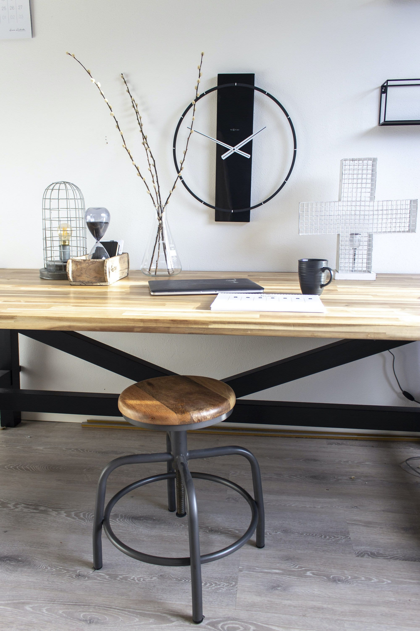 Wandklok\u0020\u002D\u002050,8\u0020x\u002058,2\u0020x\u00204,3\u0020cm\u0020\u002D\u0020Hout\u002FStaal