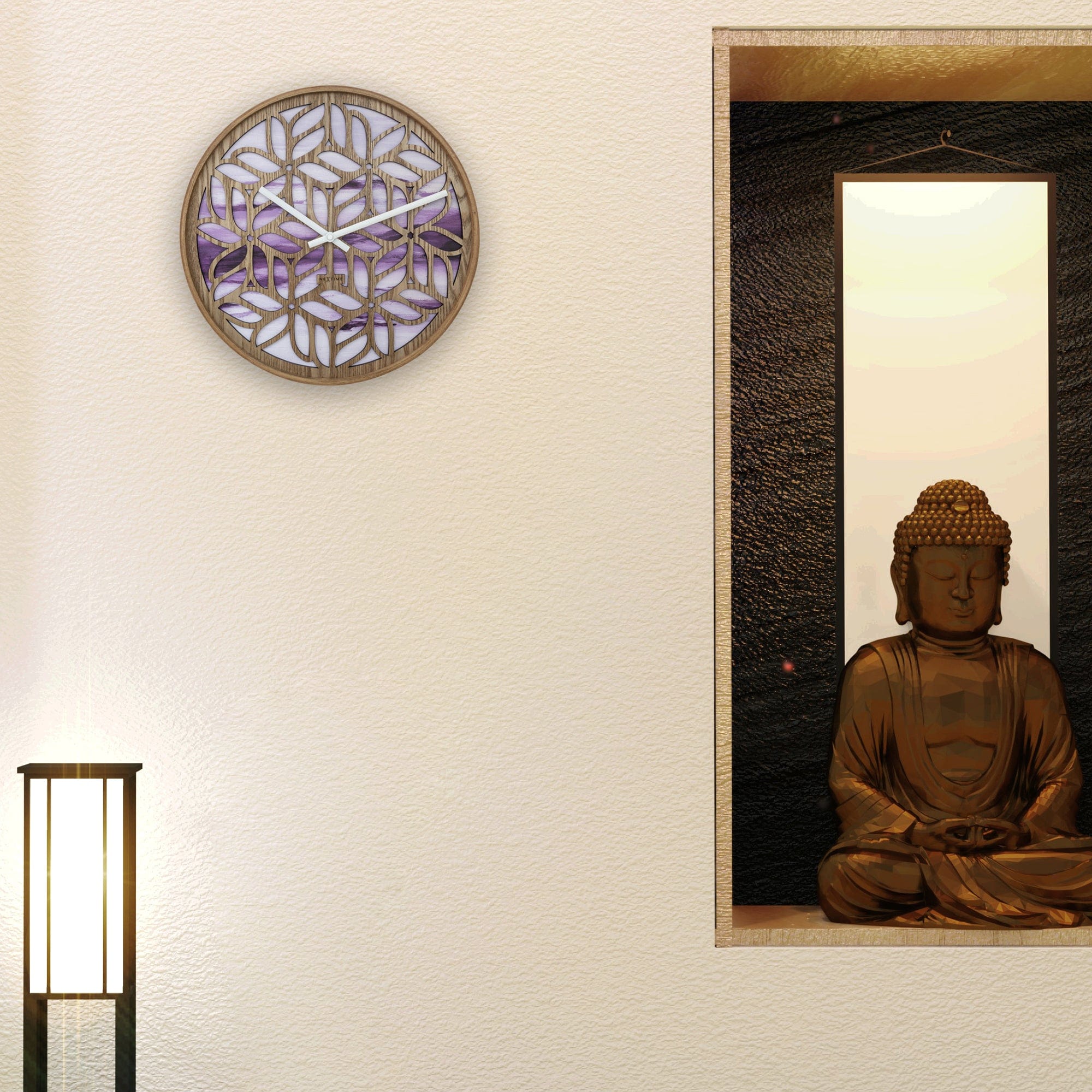 Wandklok\u002040\u0020cm\u0020\u002D\u0020Geruisloos\u0020\u002D\u0020Paars\u0020\u002D\u0020Hout\u0020\u002D\u0020\u0022Yogi\u0022