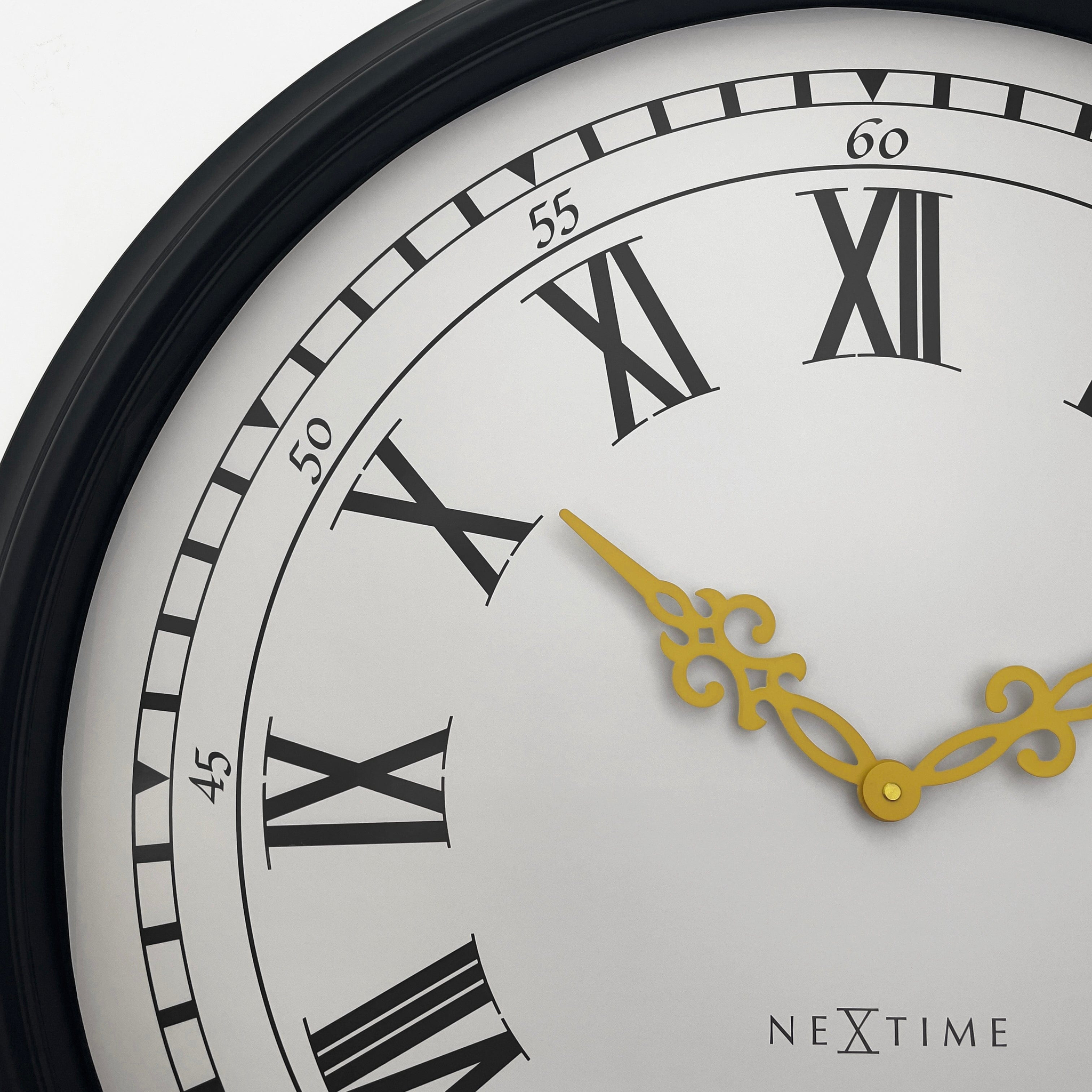 Wandklok\u002076\u0020cm\u0020\u002D\u0020Zwart\u002FGrijs\u0020\u002D\u0020Kunststof\u0020\u002D\u0020NeXtime\u0020\u0027Chopin\u0020Large\u0027