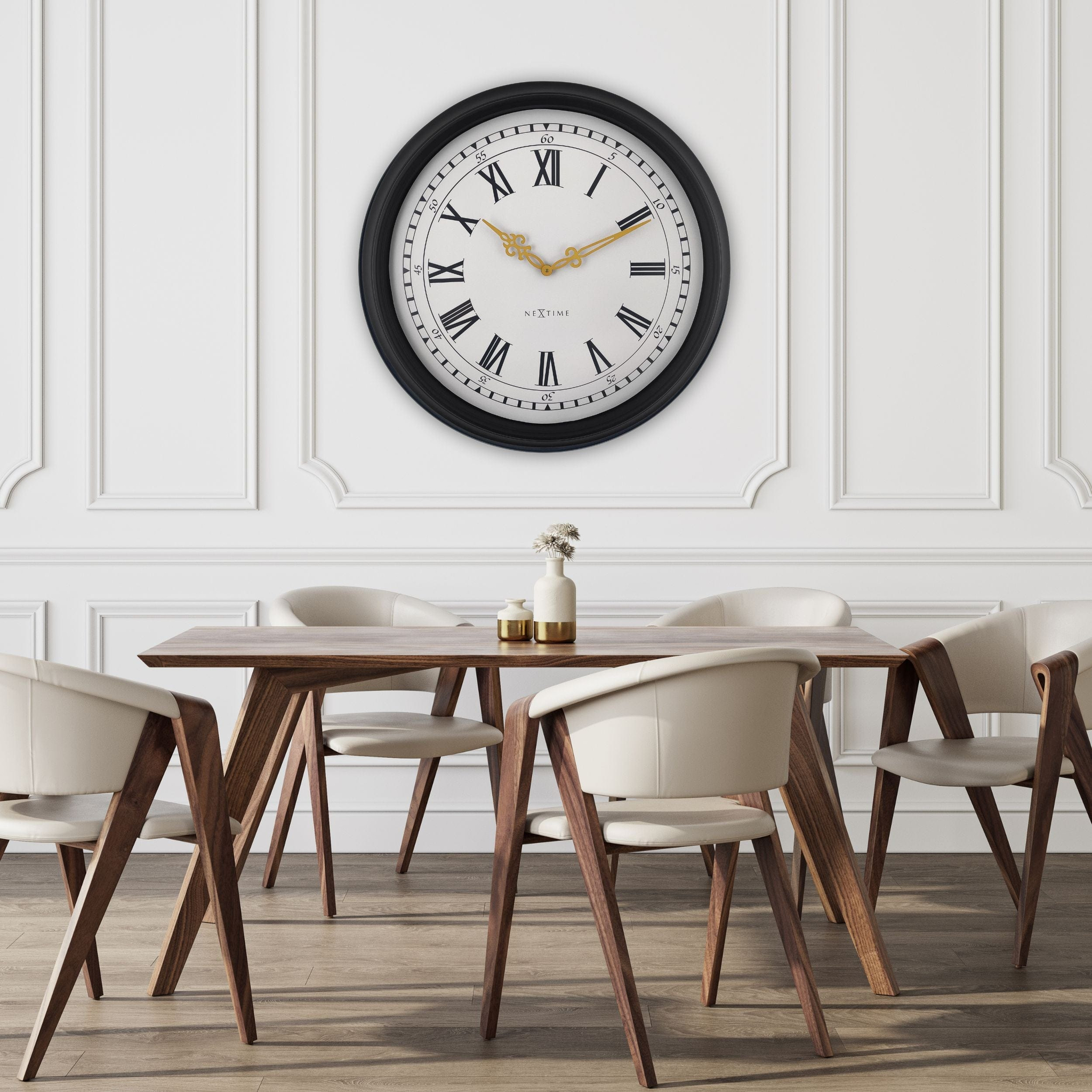 Wandklok\u002076\u0020cm\u0020\u002D\u0020Zwart\u002FGrijs\u0020\u002D\u0020Kunststof\u0020\u002D\u0020NeXtime\u0020\u0027Chopin\u0020Large\u0027