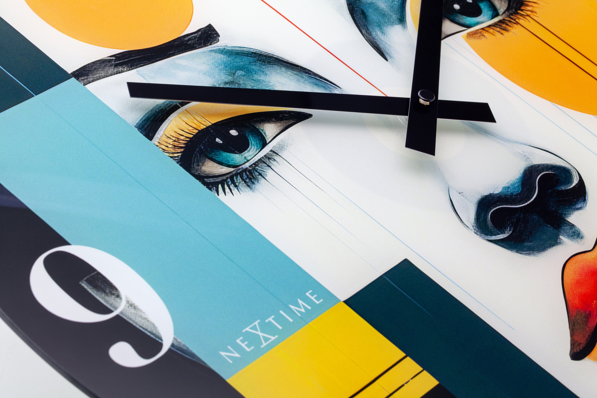 Wandklok\u002043cm\u002DGeruisloos\u002DMeerkleurig\u002DGlas\u002DNeXtime\u0020\u0027Vogue\u0027