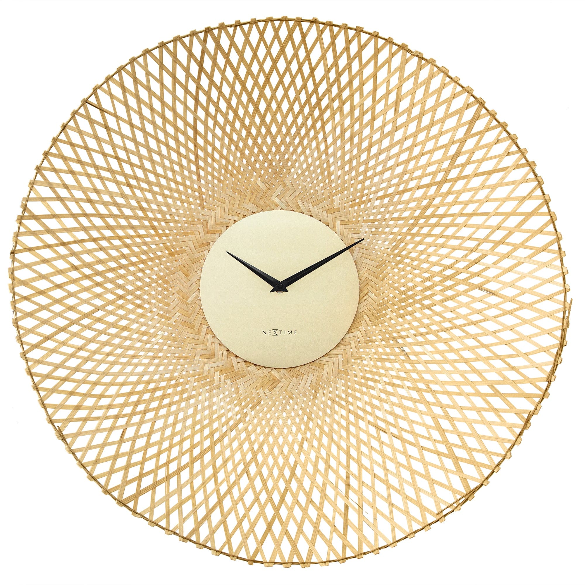 Wandklok\u002060\u0020cm\u0020\u002D\u0020Stil\u0020\u002D\u0020Bruin\u002FZwart\u0020\u002D\u0020Bamboe\u0020\u002D\u0020NeXtime\u0020\u0027Vortex\u0027