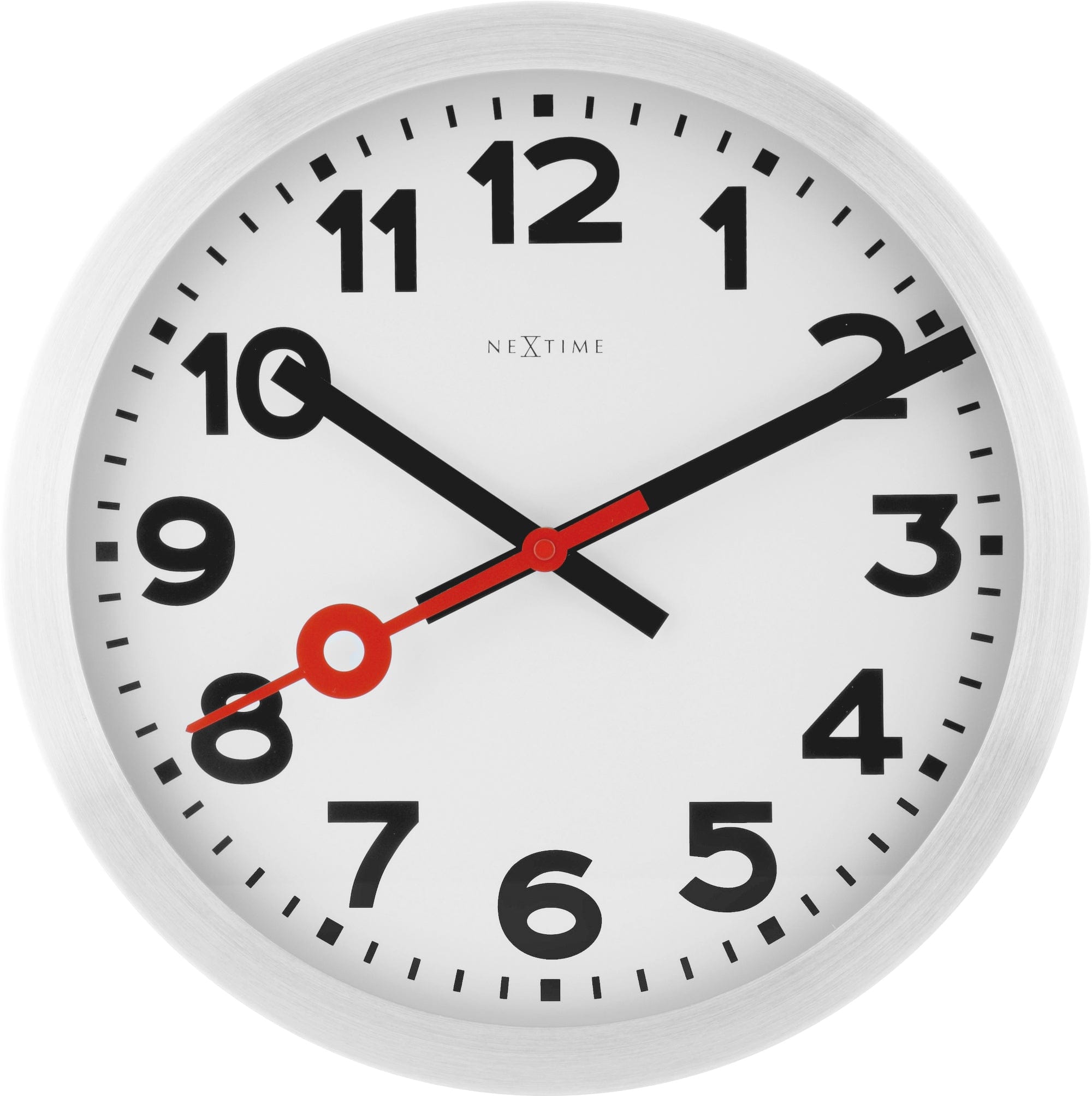 Wandklok\u0020\u002F\u0020Tafelklok\u0020\u002D\u0020aluminium\u0020\u002D\u0020\u0027Stationnummers\u0027