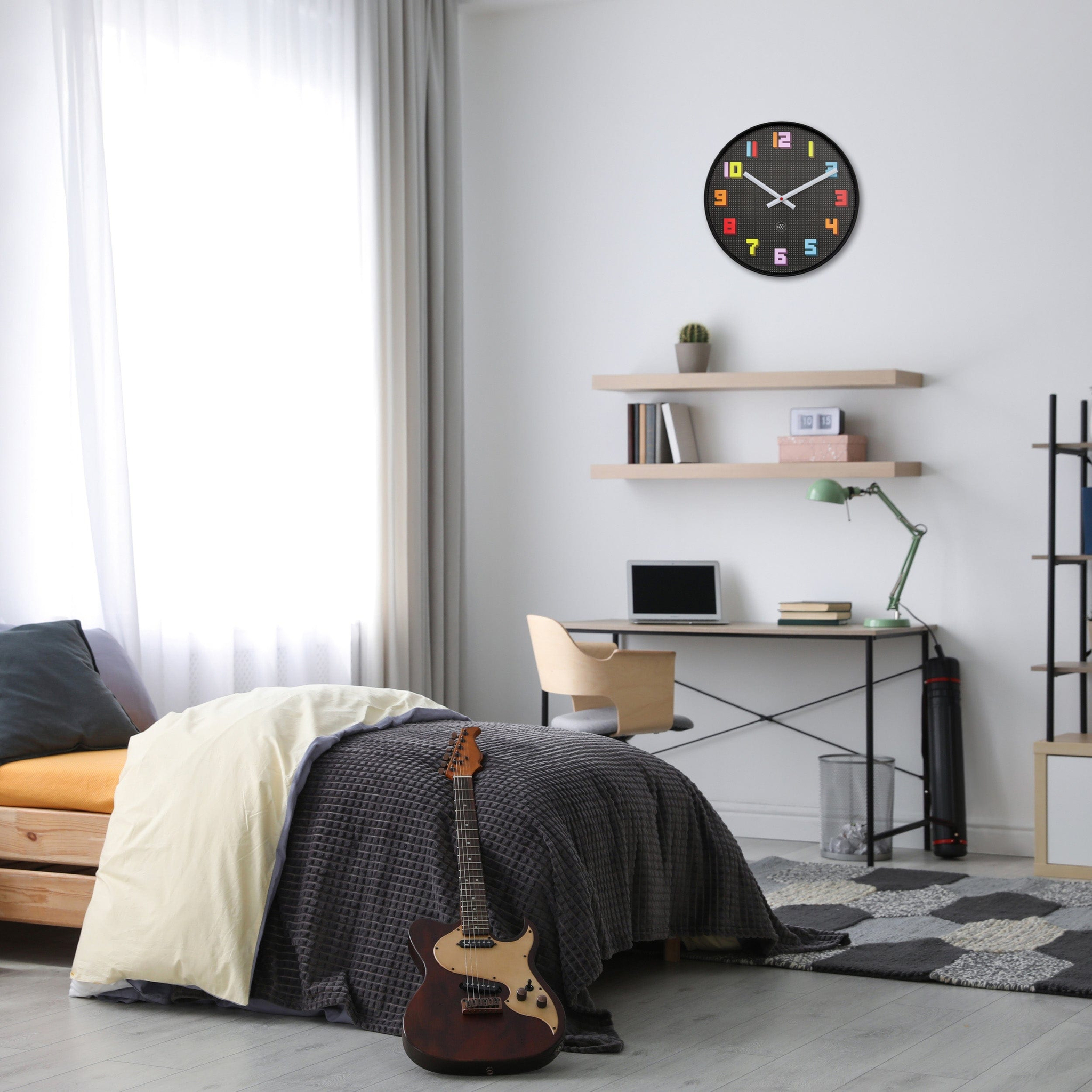 Wandklok\u002035\u0020cm\u0020\u002D\u0020Stil\u0020\u002D\u0020Zwart\u002FMultikleur\u0020\u002D\u0020ABS\u0020\u002D\u0020nXt\u0020\u0027Game\u0027