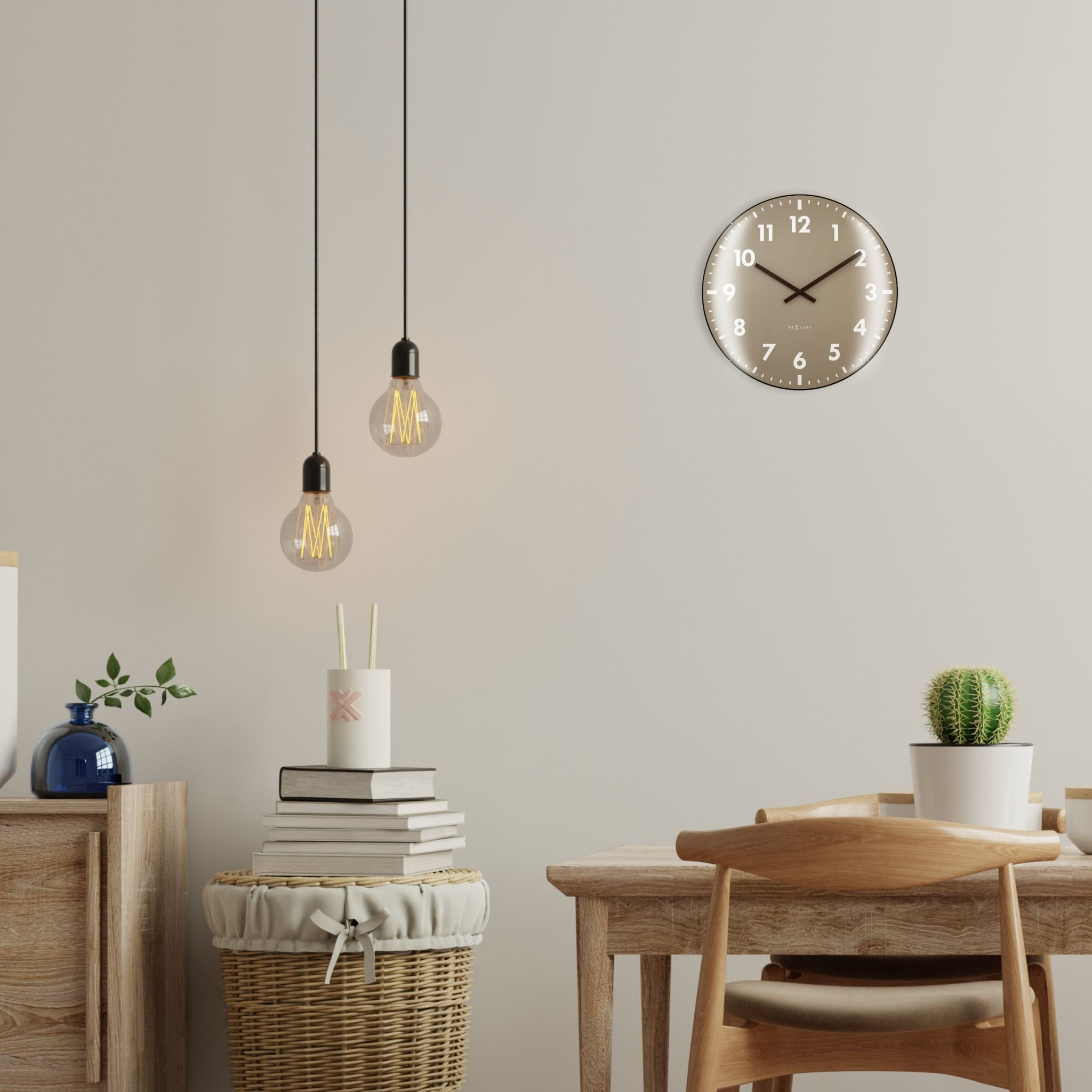 Wandklok\u002035\u0020cm\u0020bolvormige\u0020glaslens\u0020\u002D\u0020geruisloos\u0020\u002D\u0020glas\u0020\u002D\u0020NeXtime\u0020\u0027Duomo\u0027