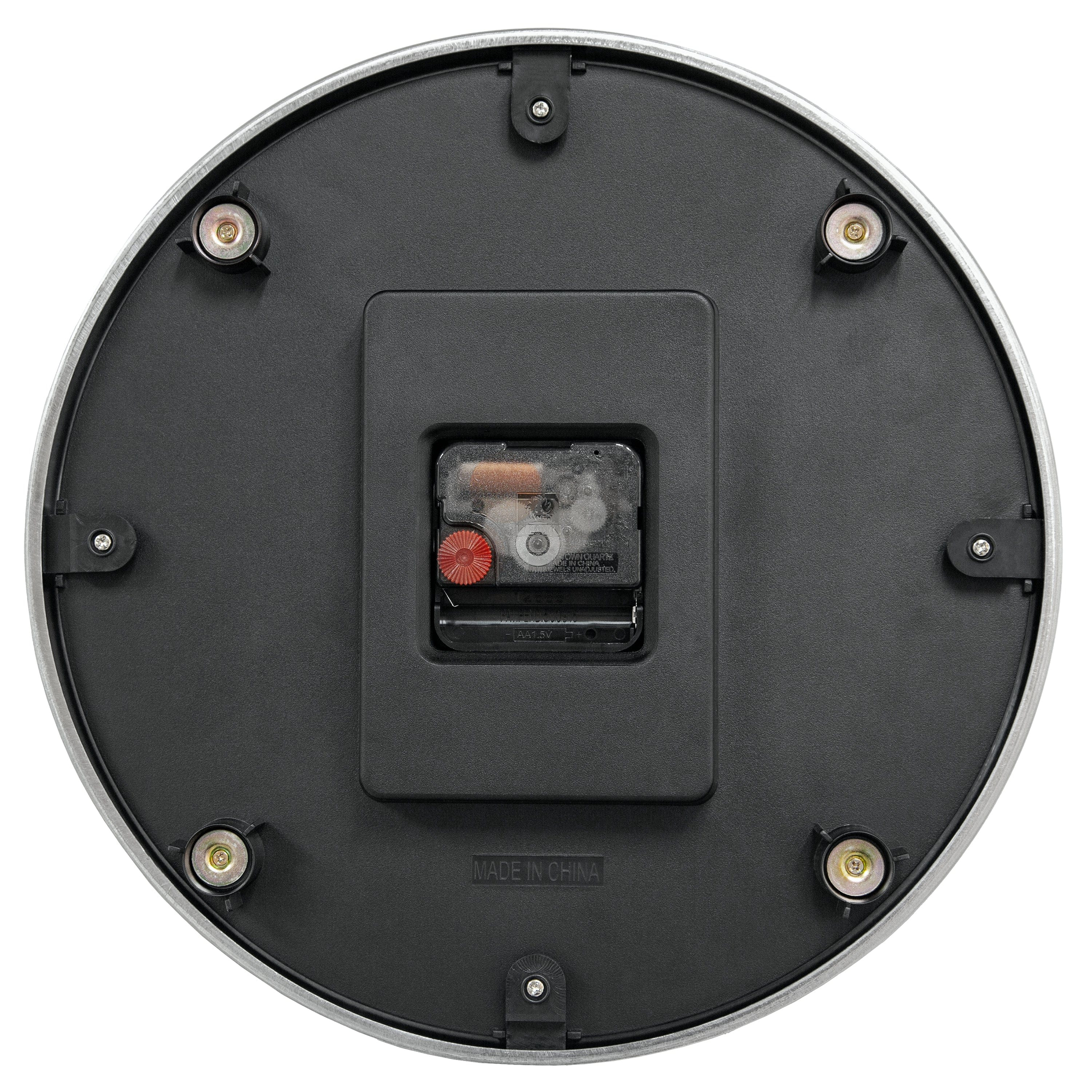 Wandklok\u002032,3x28x10cm\u002DGeruisloos\u002DWit\u0020\u0026\u0020Zwart\u002DAluminium\u002DNeXtime\u0020\u0027Double\u0027