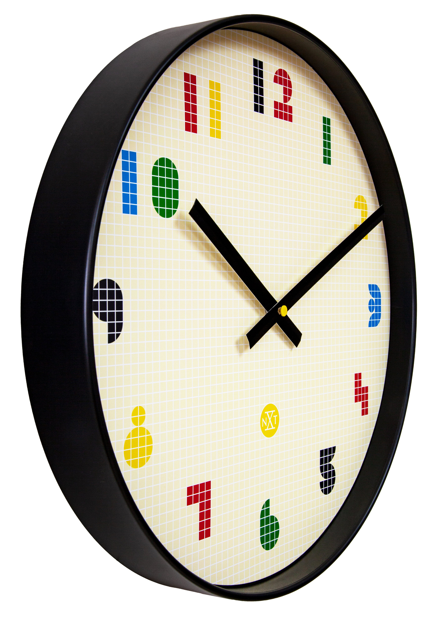 Wandklok\u002035\u0020cm\u0020\u002D\u0020Stil\u0020\u002D\u0020Zwart\u002FMultikleurig\u0020\u002D\u0020ABS\u0020\u002D\u0020nXt\u0020\u0027Bit\u0027