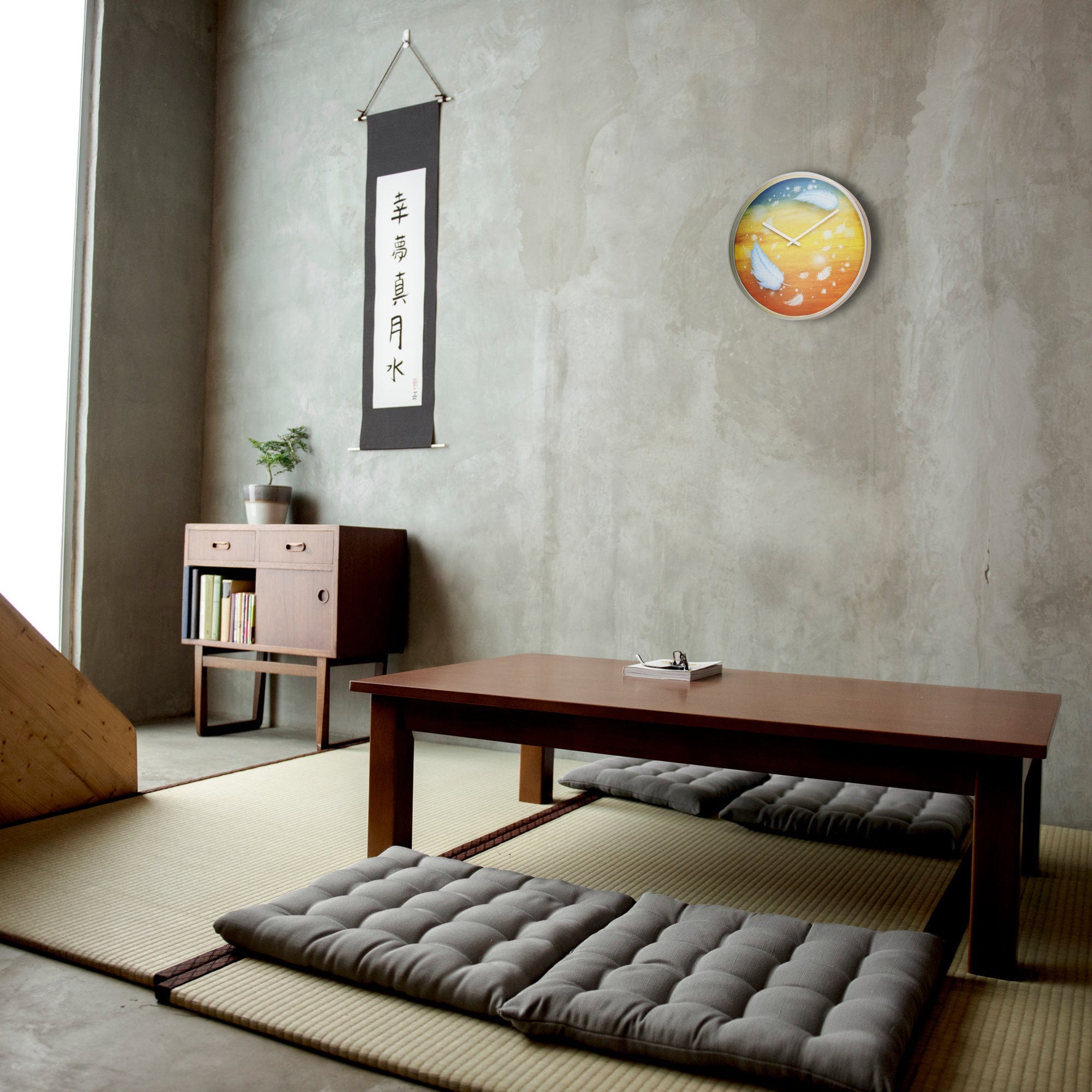 Wandklok\u002030\u0020cm\u0020\u002D\u0020Geruisloos\u0020\u002D\u0020Meerkleurig\u0020\u002D\u0020Plastic\u0020\u002D\u0020\u0022Veren\u0022