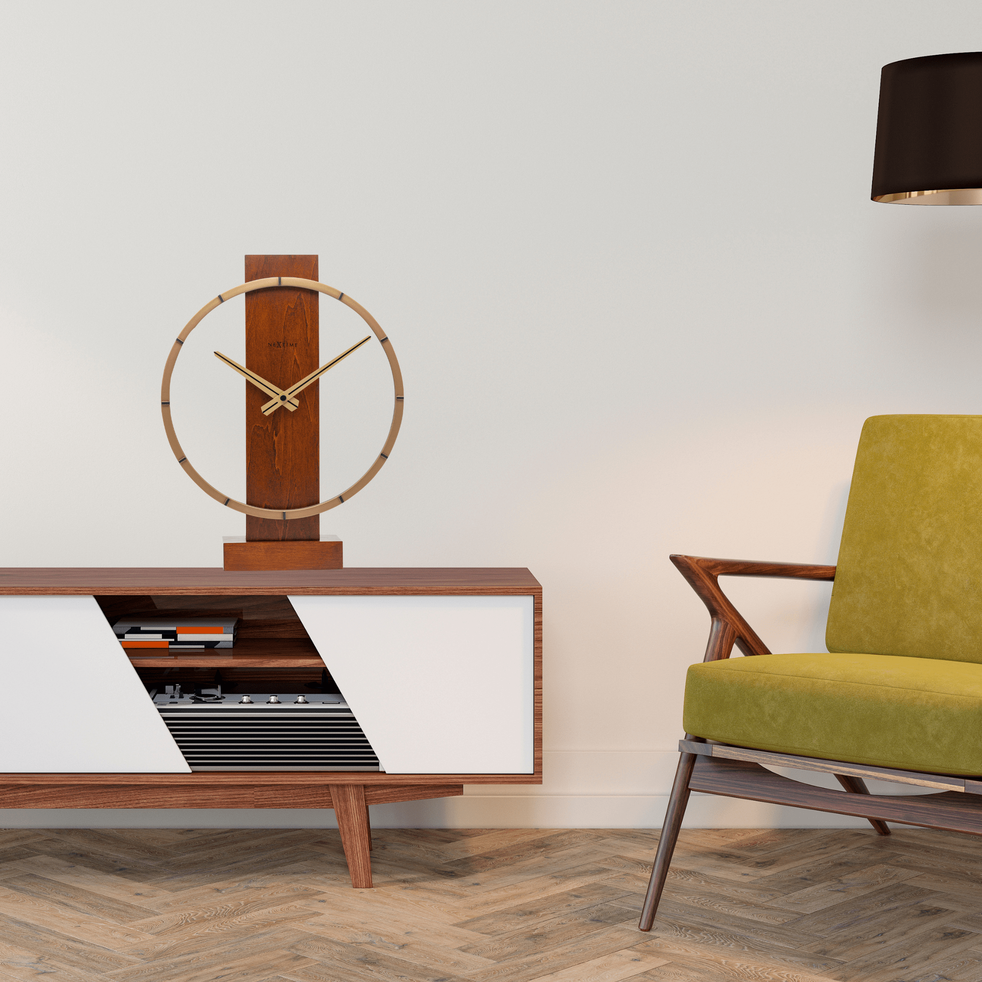 Tafel\u002D\u002Fwandklok\u0020\u002D\u002034\u0020x\u002027\u0020cm\u0020\u002D\u0020Hout\u002FStaal\u0020\u002D\u0020\u0027Carl\u0020Small\u0027