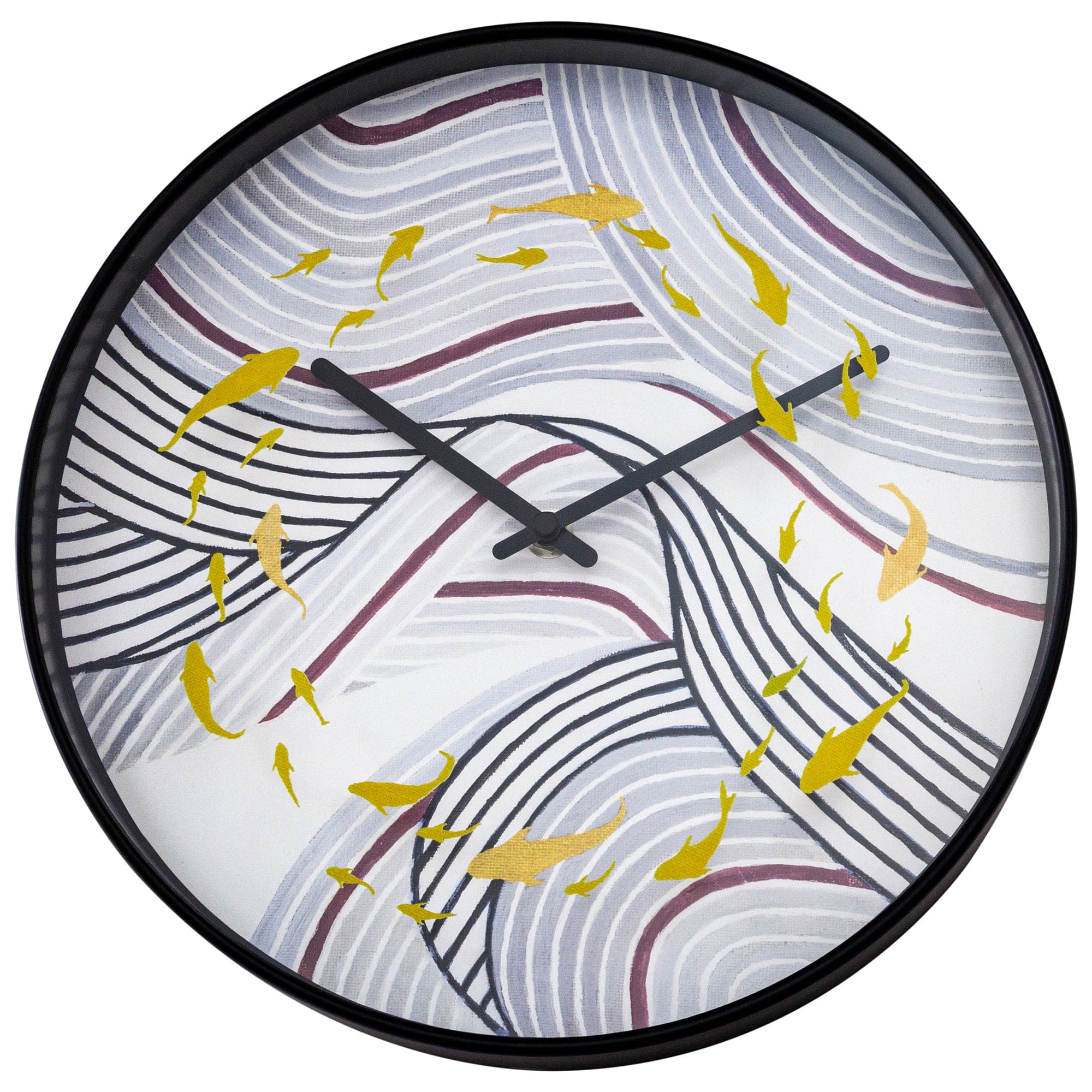 Wandklok\u002030\u0020cm\u0020\u002D\u0020Geruisloos\u0020\u002D\u0020Grijs\u0020\u002D\u0020Kunststof\u0020\u002D\u0020\u0022Koi\u0022