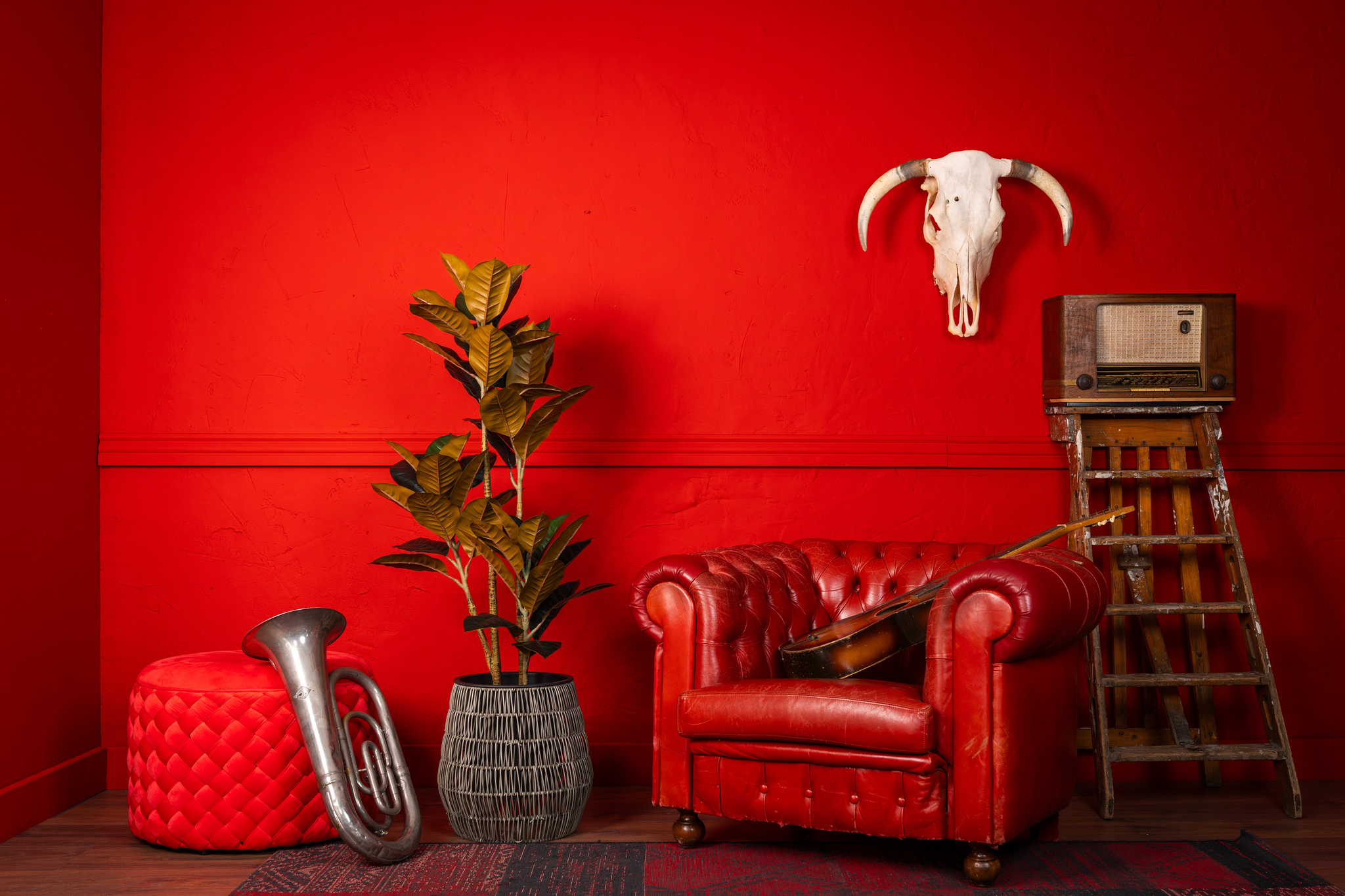 Rubberboom\u0020kunstplant\u0020140\u0020cm\u0020\u002D\u0020Ficus\u0020elastica\u0020met\u00203\u0020stammen