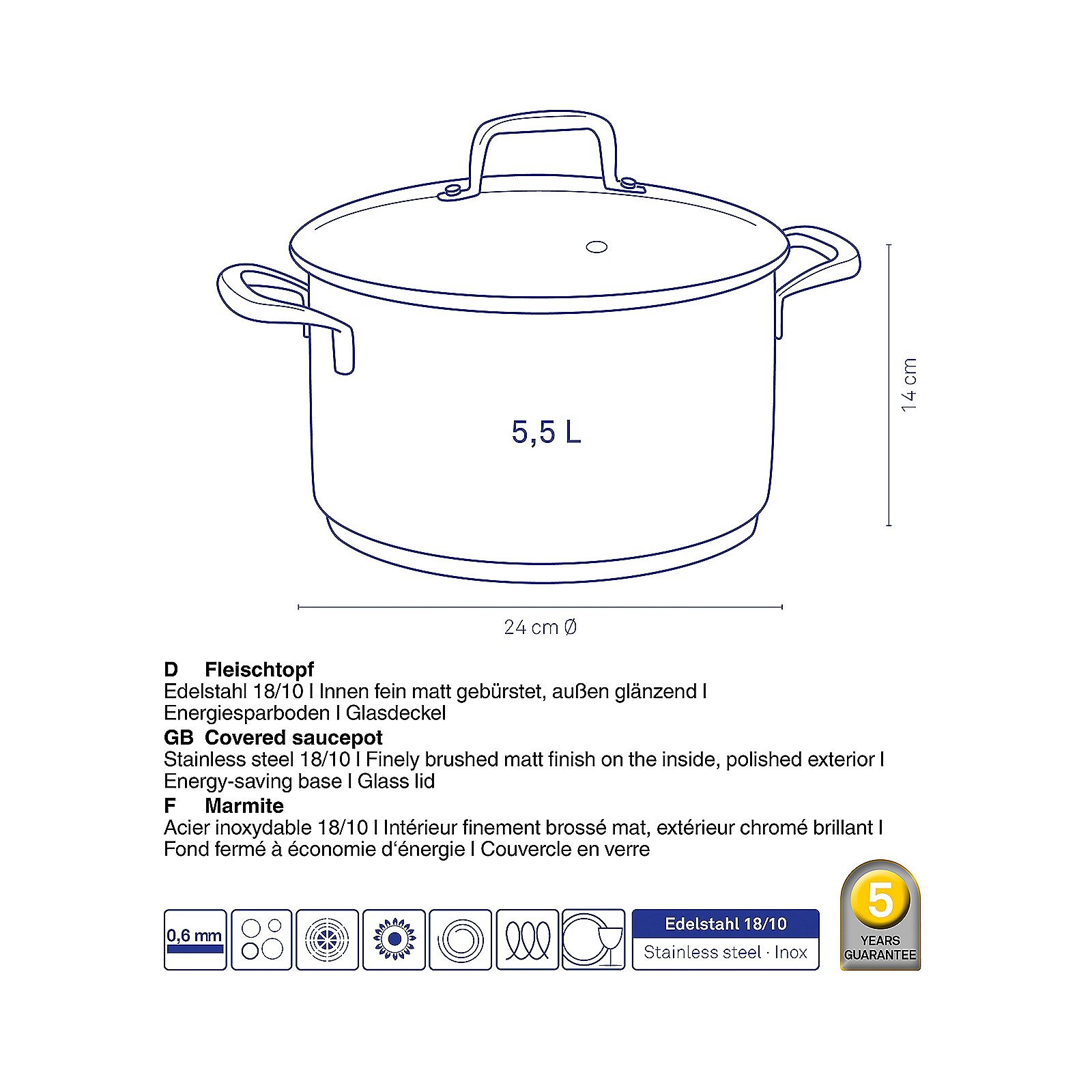 Flavoria\u0020Braadpan\u00205,5\u0020liter