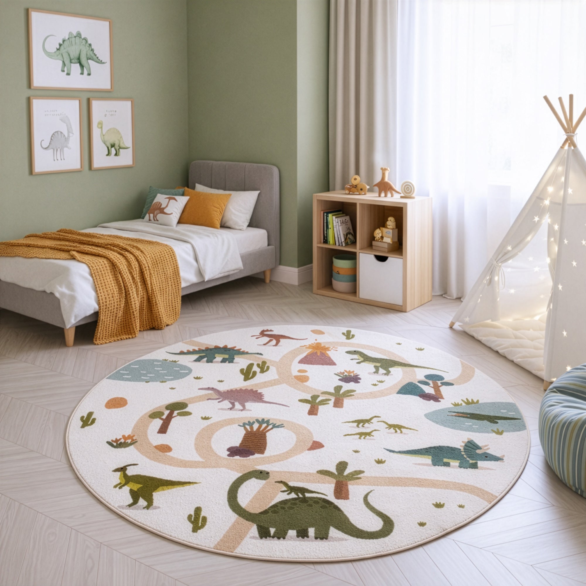 Kindervloerkleed\u0020Rond\u0020Dino\u0020COCO\u0020Cr\u00E8me\u0020\u2013\u0020Zacht\u0020Speelkleed\u0020voor\u0020de\u0020Kinderkamer