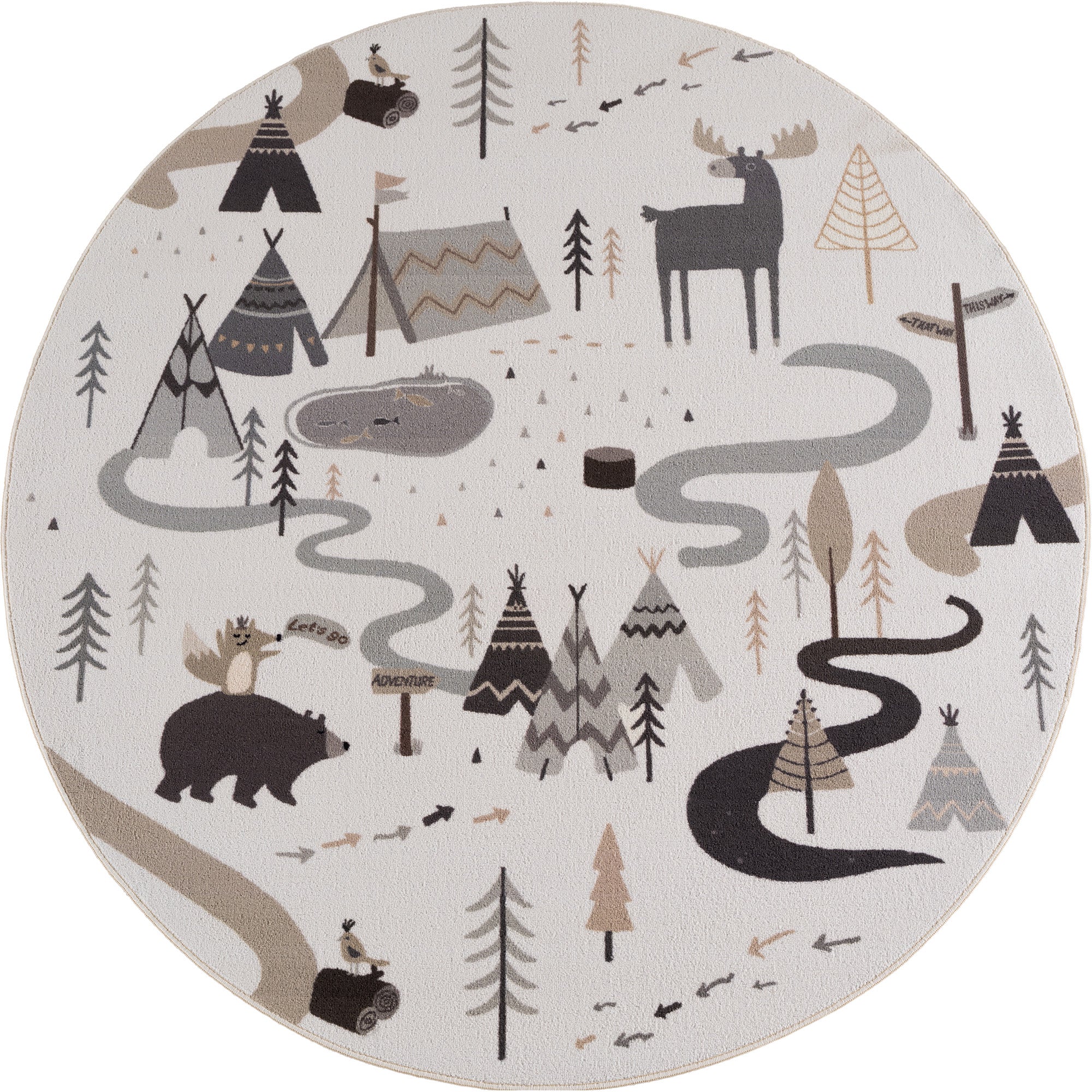 Kindervloerkleed\u0020Rond\u0020Bos\u0020Avontuur\u0020COCO\u0020Cr\u00E8me\u0020\u2013\u0020Zacht\u0020Speelkleed\u0020met\u0020Dieren\u0020voor\u0020de\u0020Kinderkamer
