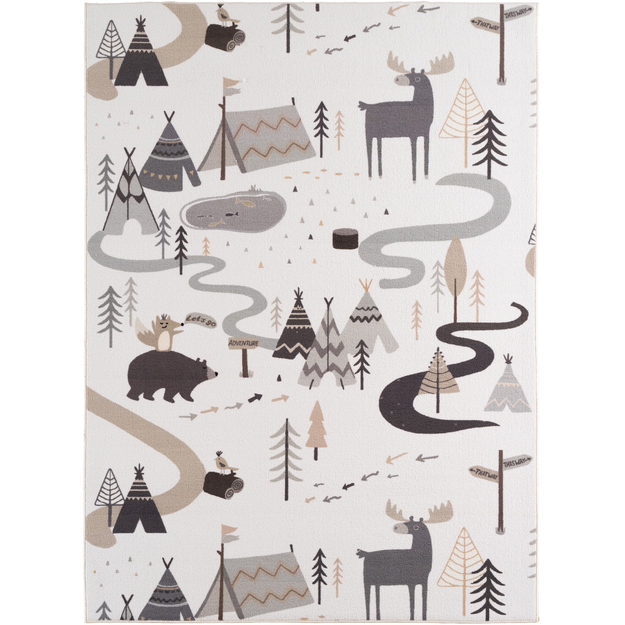 Kindervloerkleed\u0020Rechthoek\u0020Bos\u0020Avontuur\u0020COCO\u0020Cr\u00E8me\u0020\u2013\u0020Zacht\u0020Speelkleed\u0020met\u0020Dieren\u0020voor\u0020de\u0020Kinderkamer