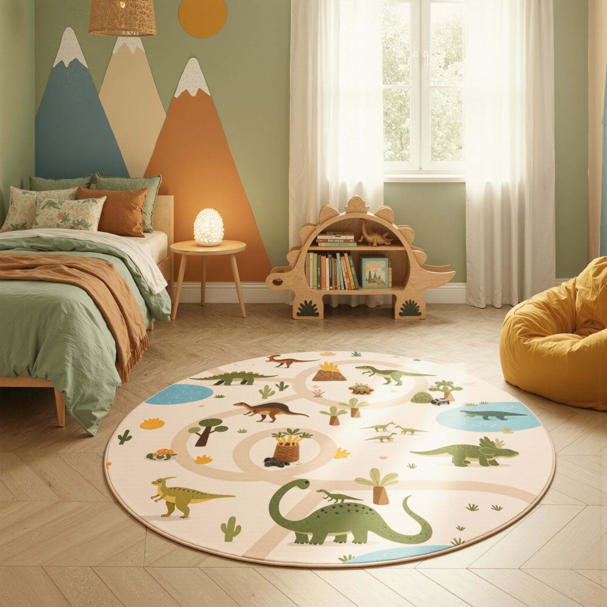 Kindervloerkleed\u0020Rond\u0020Dino\u0020COCO\u0020Beige\u0020\u2013\u0020Zacht\u0020Speelkleed\u0020voor\u0020de\u0020Kinderkamer