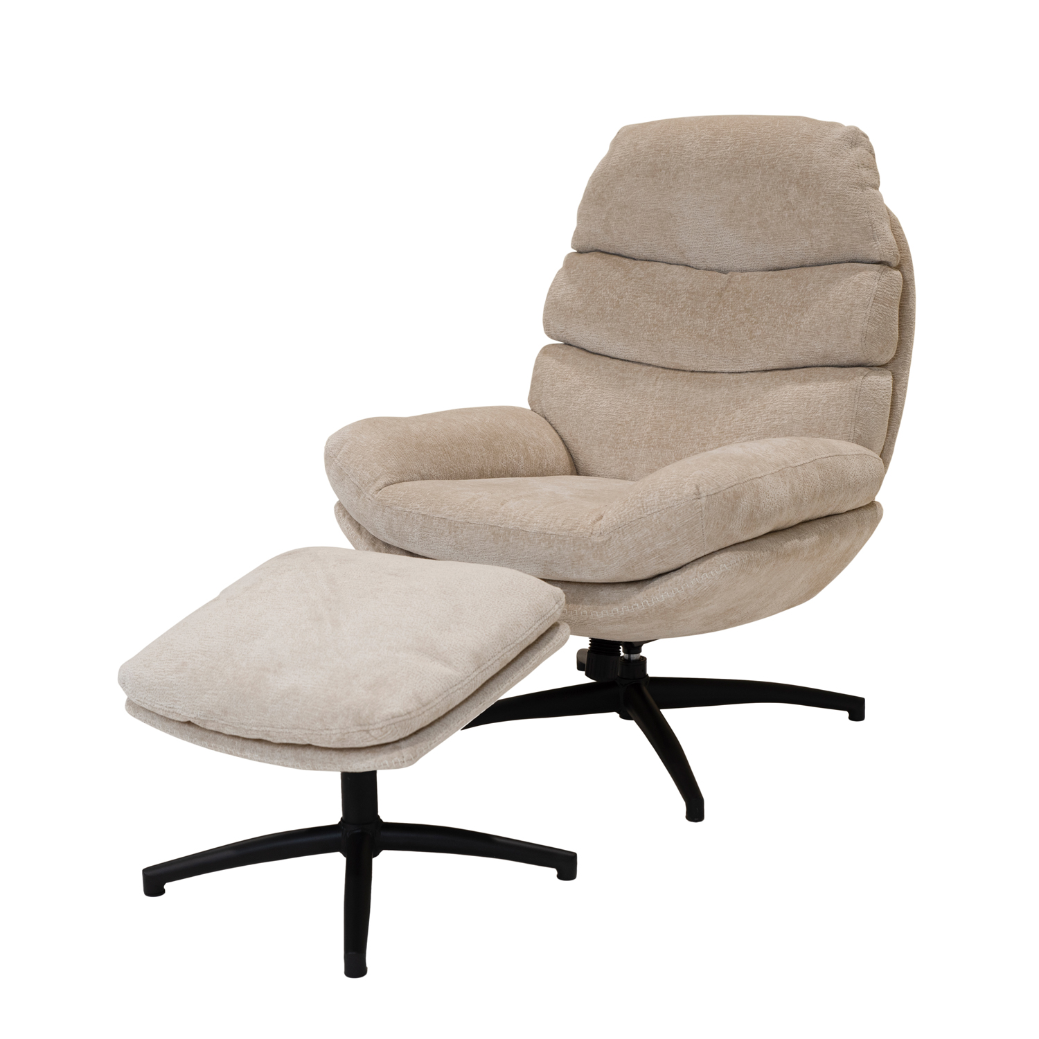 Draaibare\u0020relaxfauteuil\u0020met\u0020voetenbank\u0020in\u0020zachte\u0020beige\u0020stof Draaibare\u0020relaxfauteuil\u0020met\u0020voetenbank\u0020in\u0020zachte\u0020beige\u0020stof