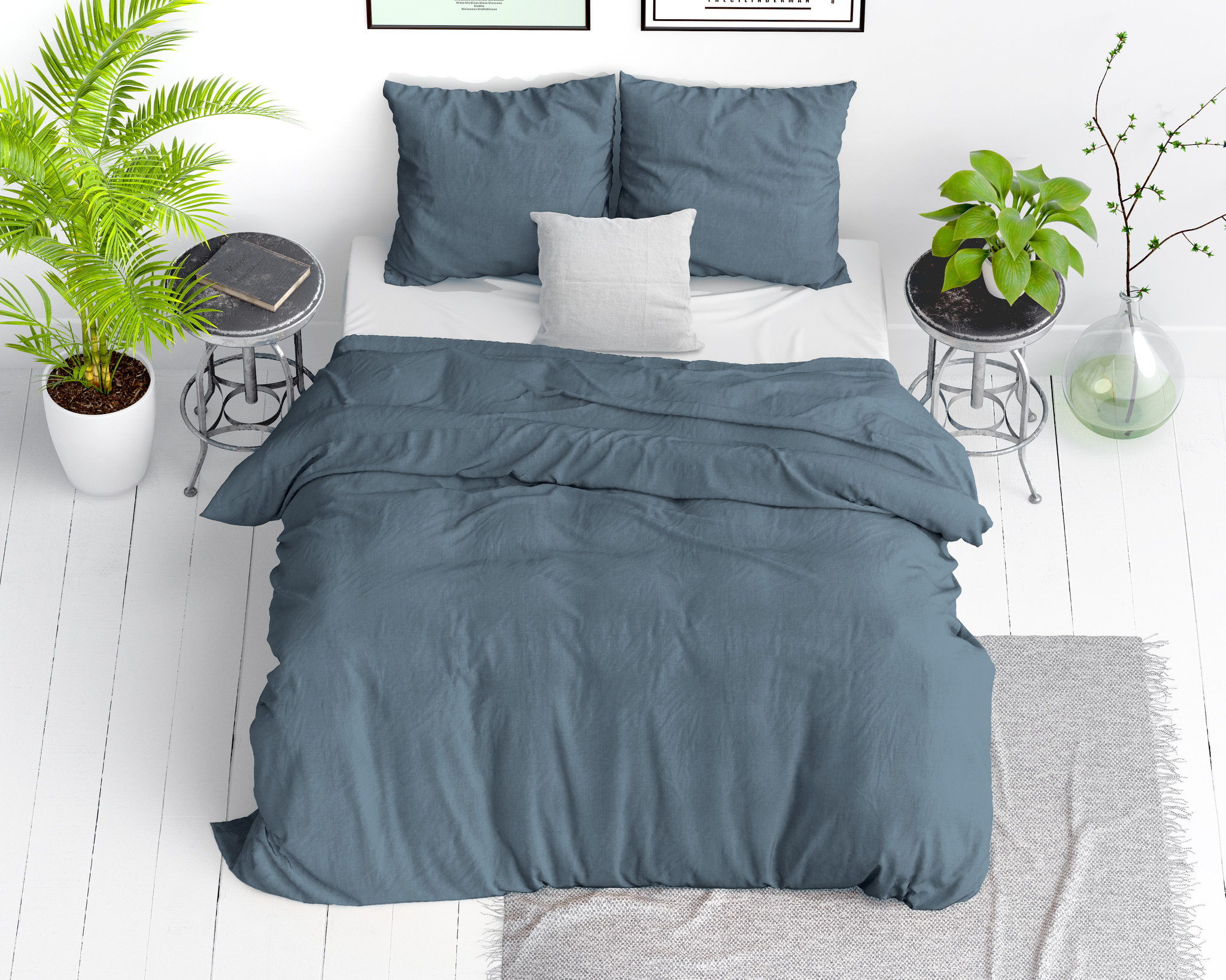 Dekbedovertrek\u0020stonewashed\u0020blauw\u0020140\u0020x\u0020220\u0020cm