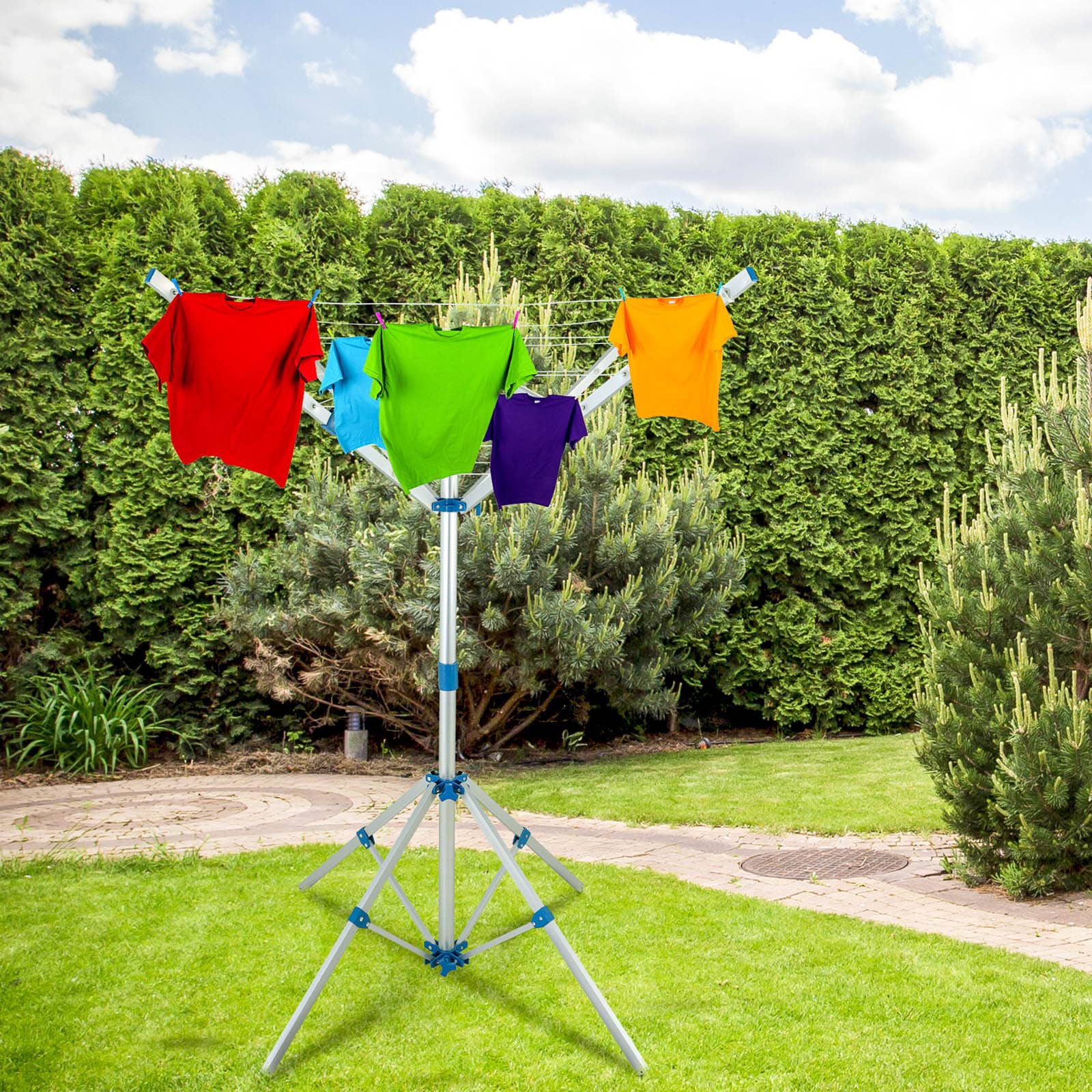 Droogmolen\u0020Blauw\u0020Zilver\u0020Aluminium\u0020168x82x78cm Droogmolen\u0020Blauw\u0020Zilver\u0020Aluminium\u0020168x82x78cm