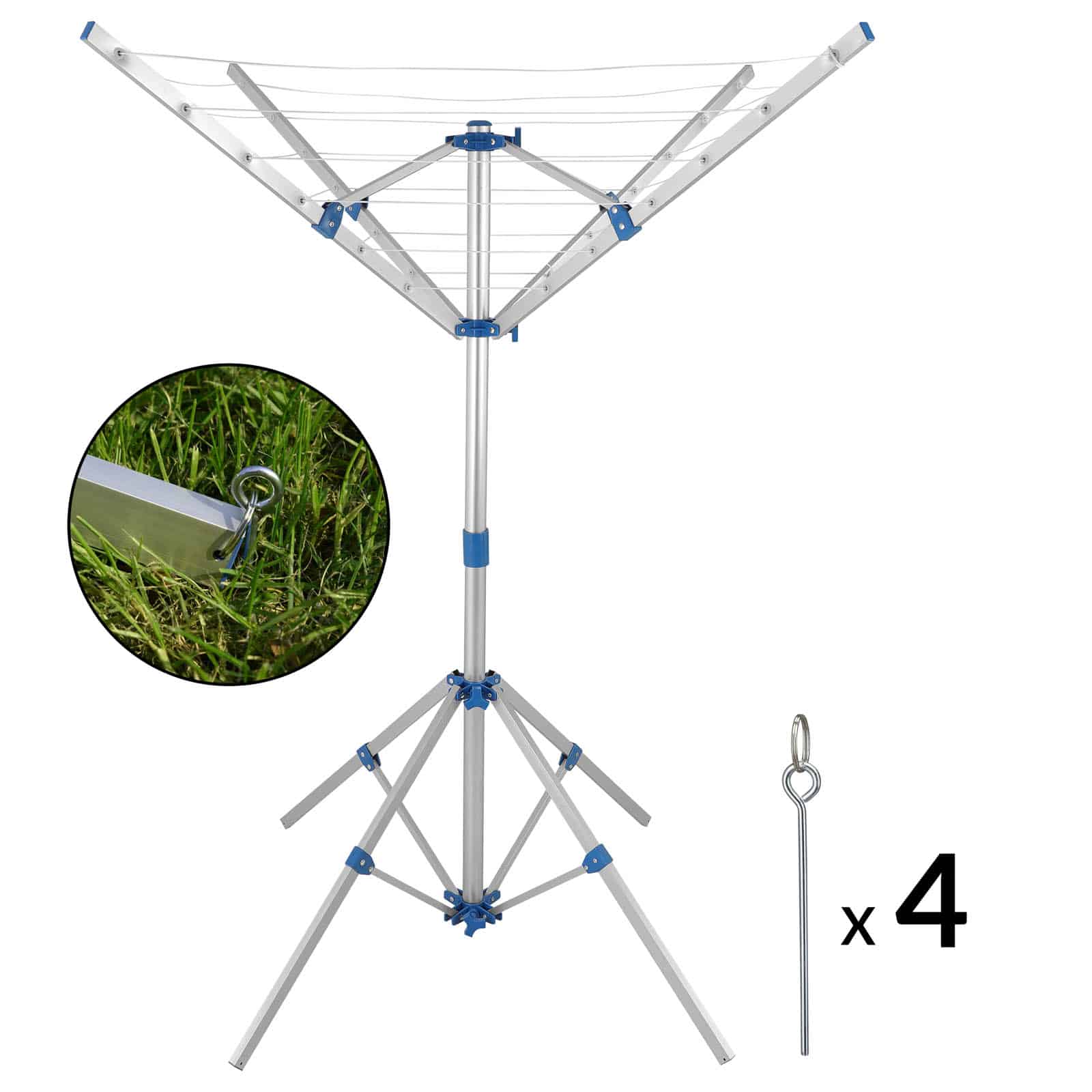 Droogmolen\u0020Blauw\u0020Zilver\u0020Aluminium\u0020168x82x78cm Droogmolen\u0020Blauw\u0020Zilver\u0020Aluminium\u0020168x82x78cm