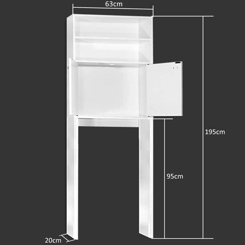 Wasmachinekast\u0020Neapel\u0020Wit\u0020195x63x20cm