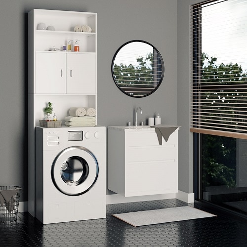 Wasmachinekast\u0020Neapel\u0020Wit\u0020195x63x20cm