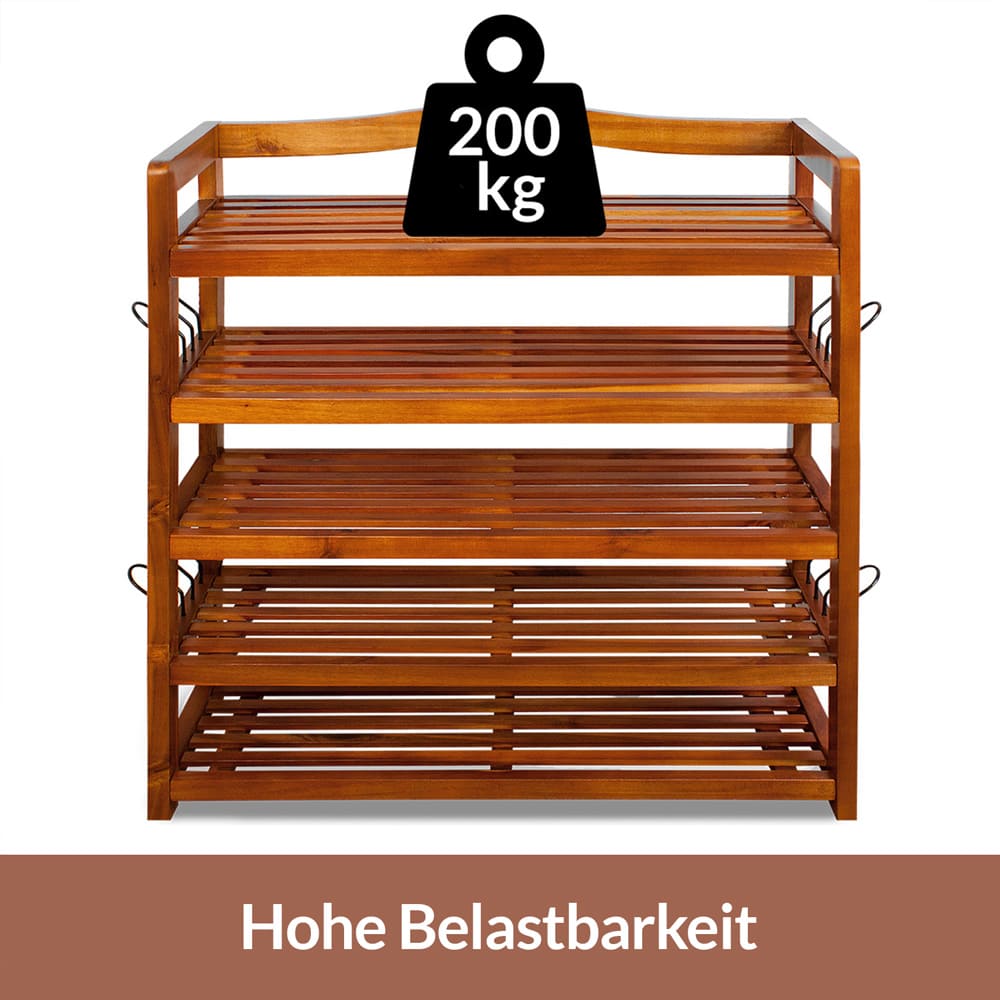 Schoenenrek\u0020Bruin\u0020Acaciahout\u002075x26x82cm