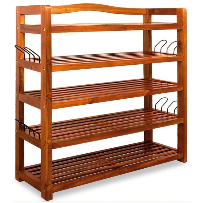 Schoenenrek\u0020Bruin\u0020Acaciahout\u002075x26x82cm