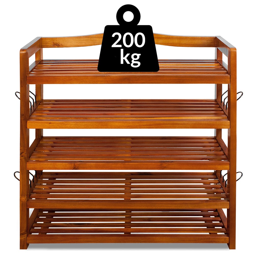 Schoenenrek\u0020Bruin\u0020Acaciahout\u002075x26x82cm