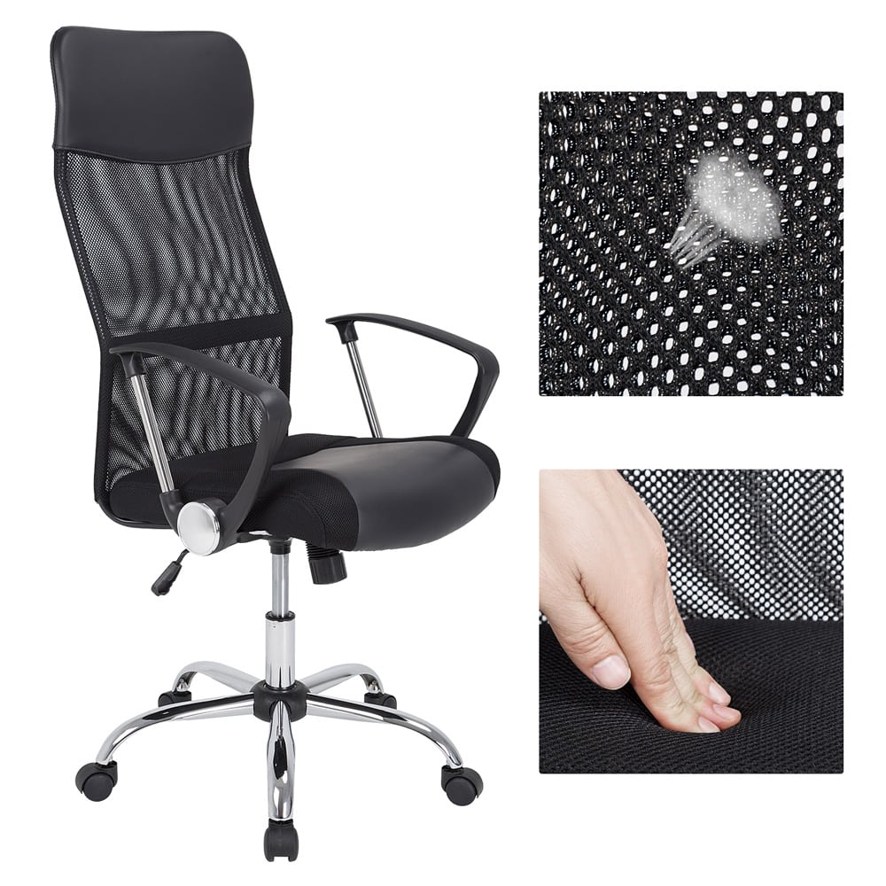 Bureaustoel\u0020met\u0020gaasnet\u0020in\u0020zwart