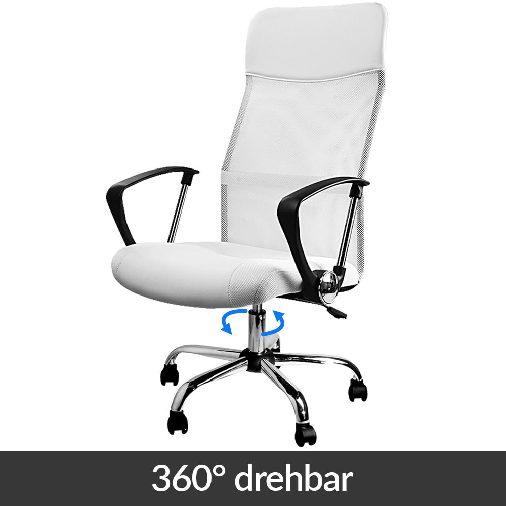 Ergonomische\u0020Bureaustoel\u0020Wit\u0020Kunstleer\u0020122x51x52cm Ergonomische\u0020Bureaustoel\u0020Wit\u0020Kunstleer\u0020122x51x52cm
