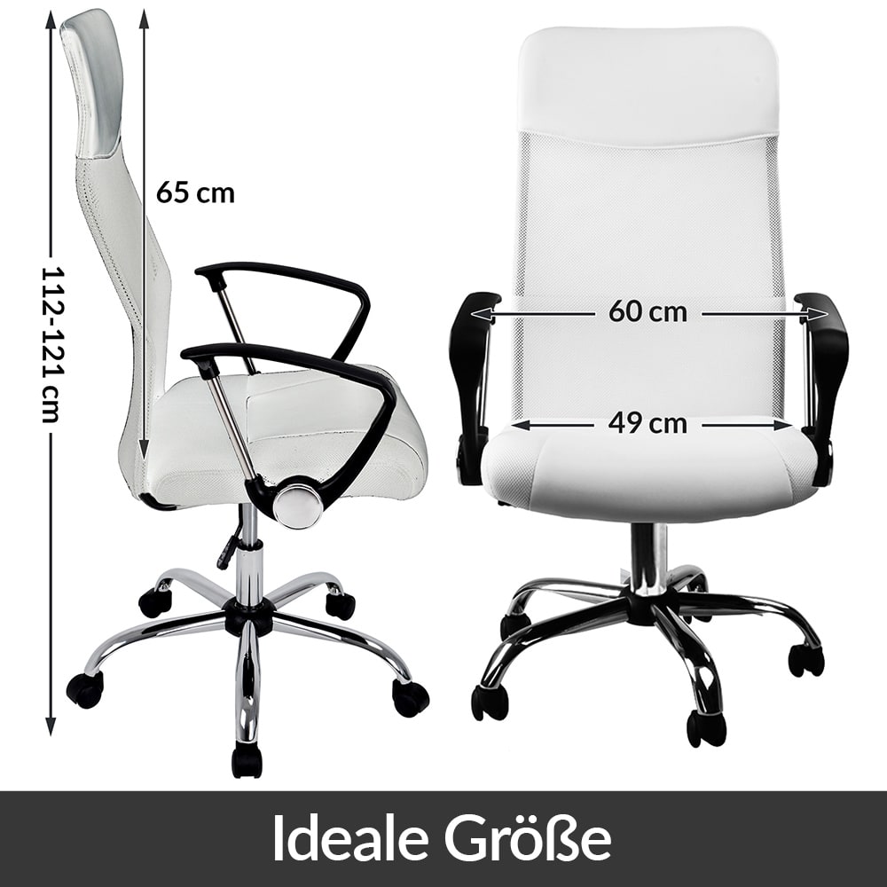 Ergonomische\u0020Bureaustoel\u0020Wit\u0020Kunstleer\u0020122x51x52cm Ergonomische\u0020Bureaustoel\u0020Wit\u0020Kunstleer\u0020122x51x52cm