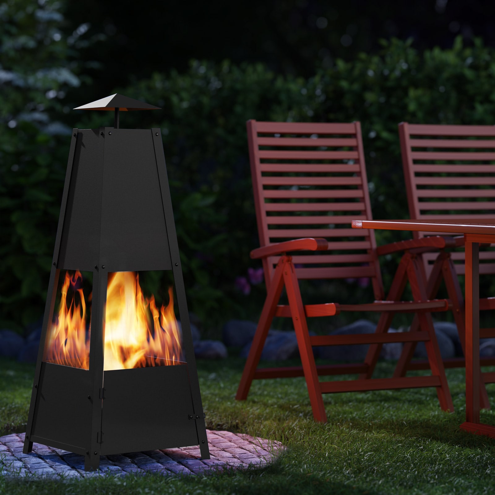 Tuinhaard\u0020Zwart\u0020Metaal\u0020102x35x35cm