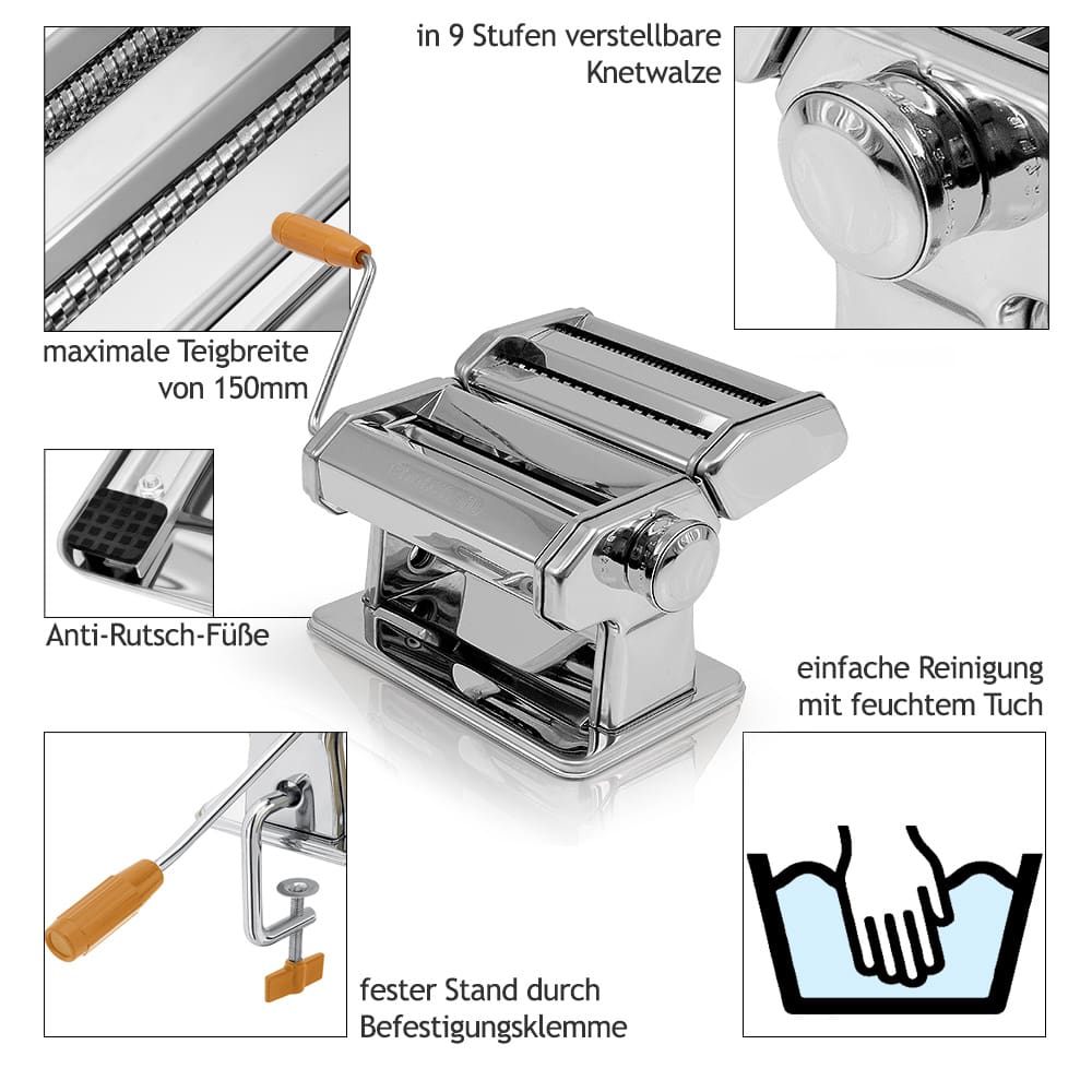 Pastamachine\u0020Zilver\u0020Roestvrij\u0020Staal\u002020x20x14,5cm