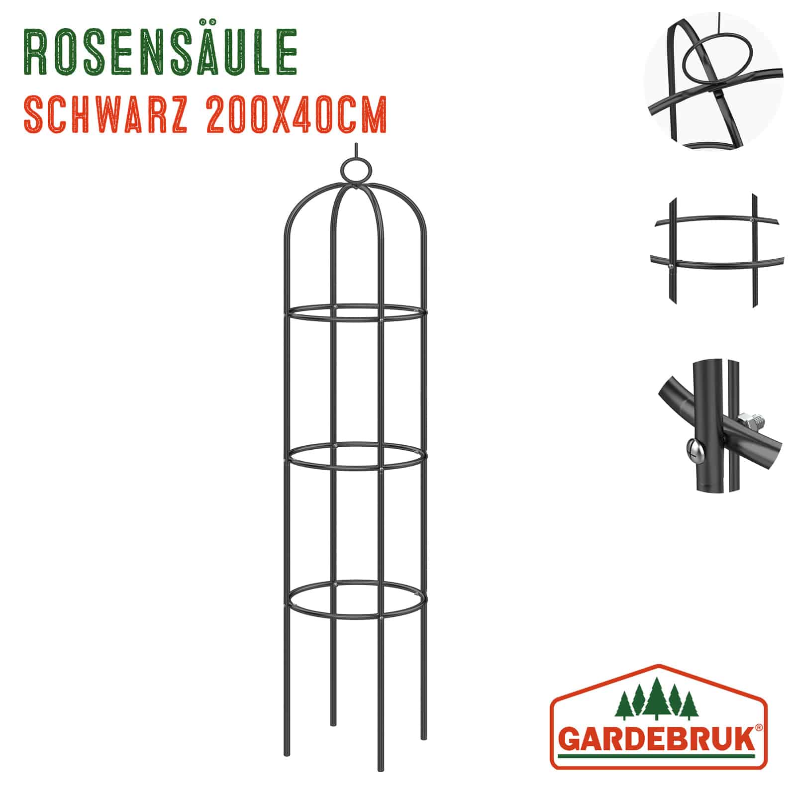 Rozenboog\u0020Zwart\u0020200x40cm