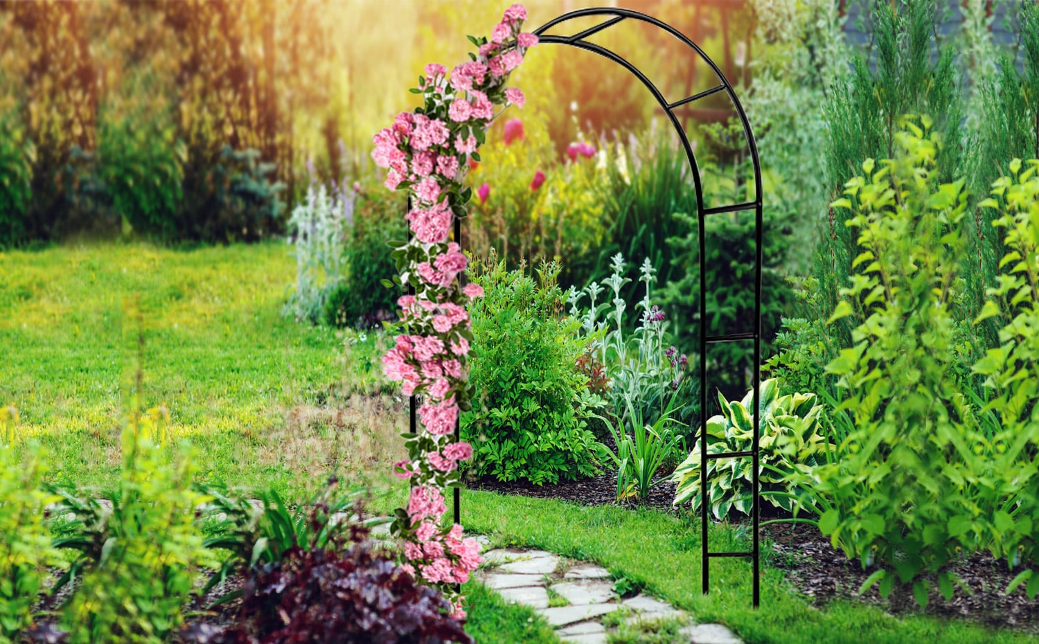 Rozenboog\u0020Zwart\u0020240x140x37cm