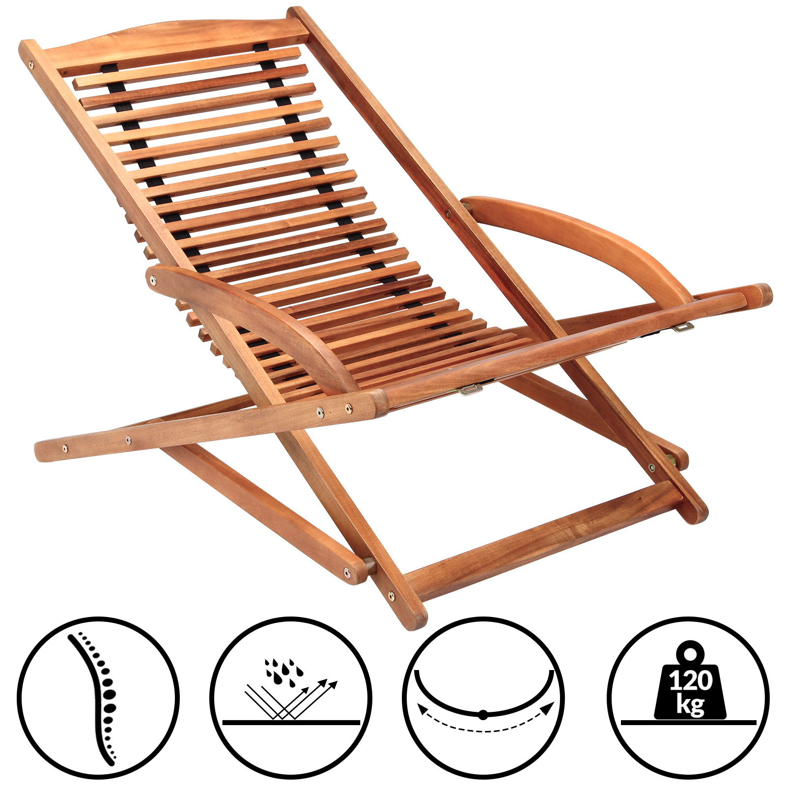 Ligbed\u0020Acaciahout\u0020166x70x70cm\u0020incl\u0020Kussen