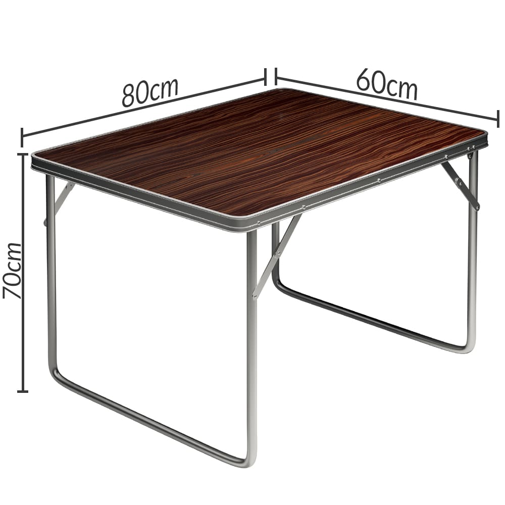 Campingtafel\u0020Houtlook\u0020Aluminium\u002080x60x70cm\u0020Inklapbaar