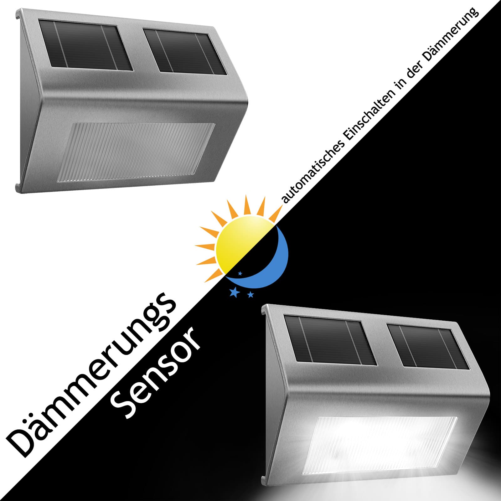 Wandlamp\u0020Buiten\u0020Zilver\u0020RVS\u0020140x95x25mm\u0020Zonne\u002Denergie