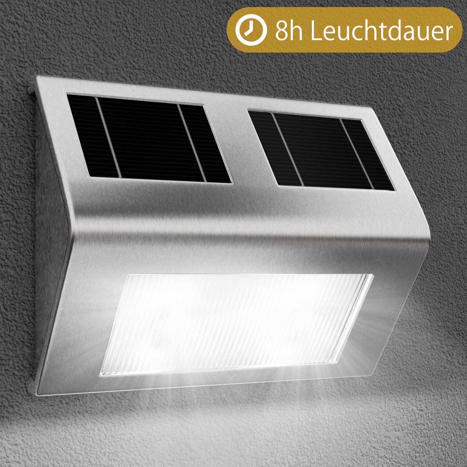 Wandlamp\u0020Buiten\u0020Zilver\u0020RVS\u0020140x95x25mm\u0020Zonne\u002Denergie