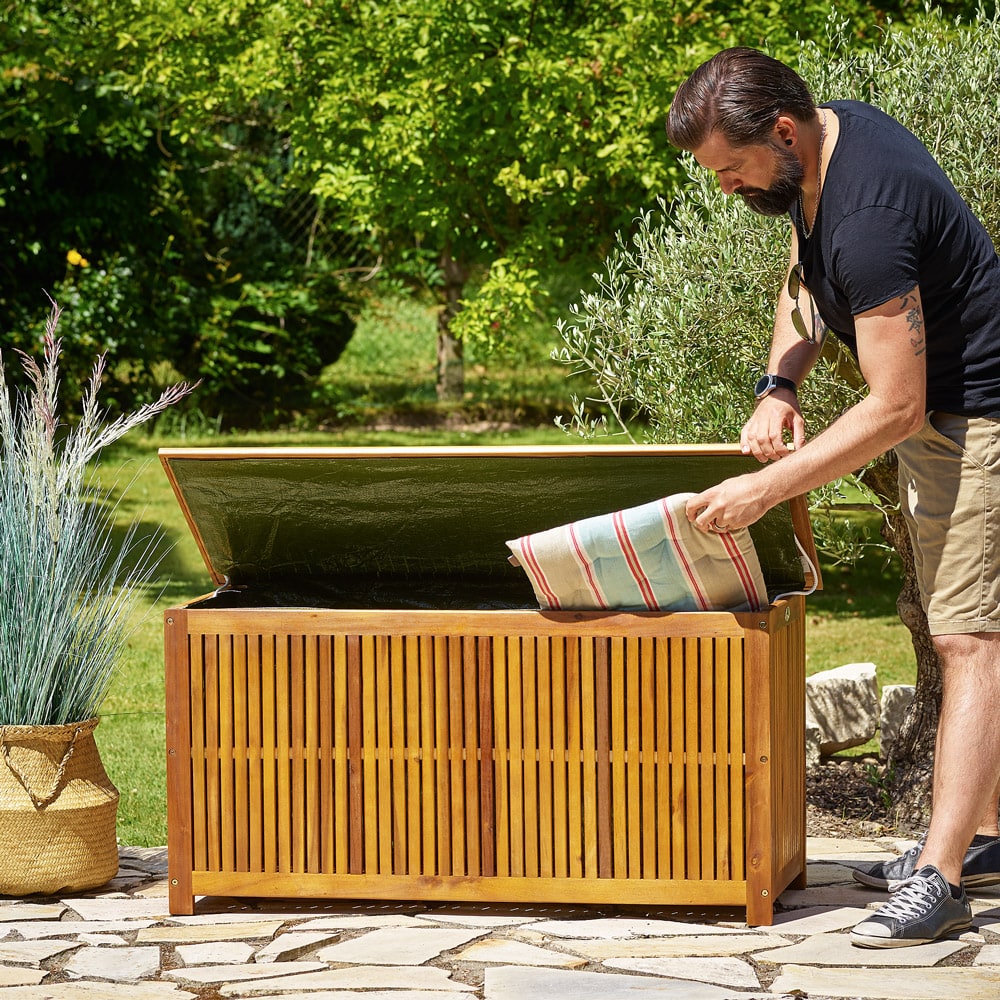 Kussenbox\u0020Acaciahout\u0020115x50x59cm\u0020Binnenvoering\u0020205L
