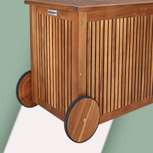 Kussenbox\u0020acaciahout\u0020124x52x58cm\u0020met\u0020Wielen
